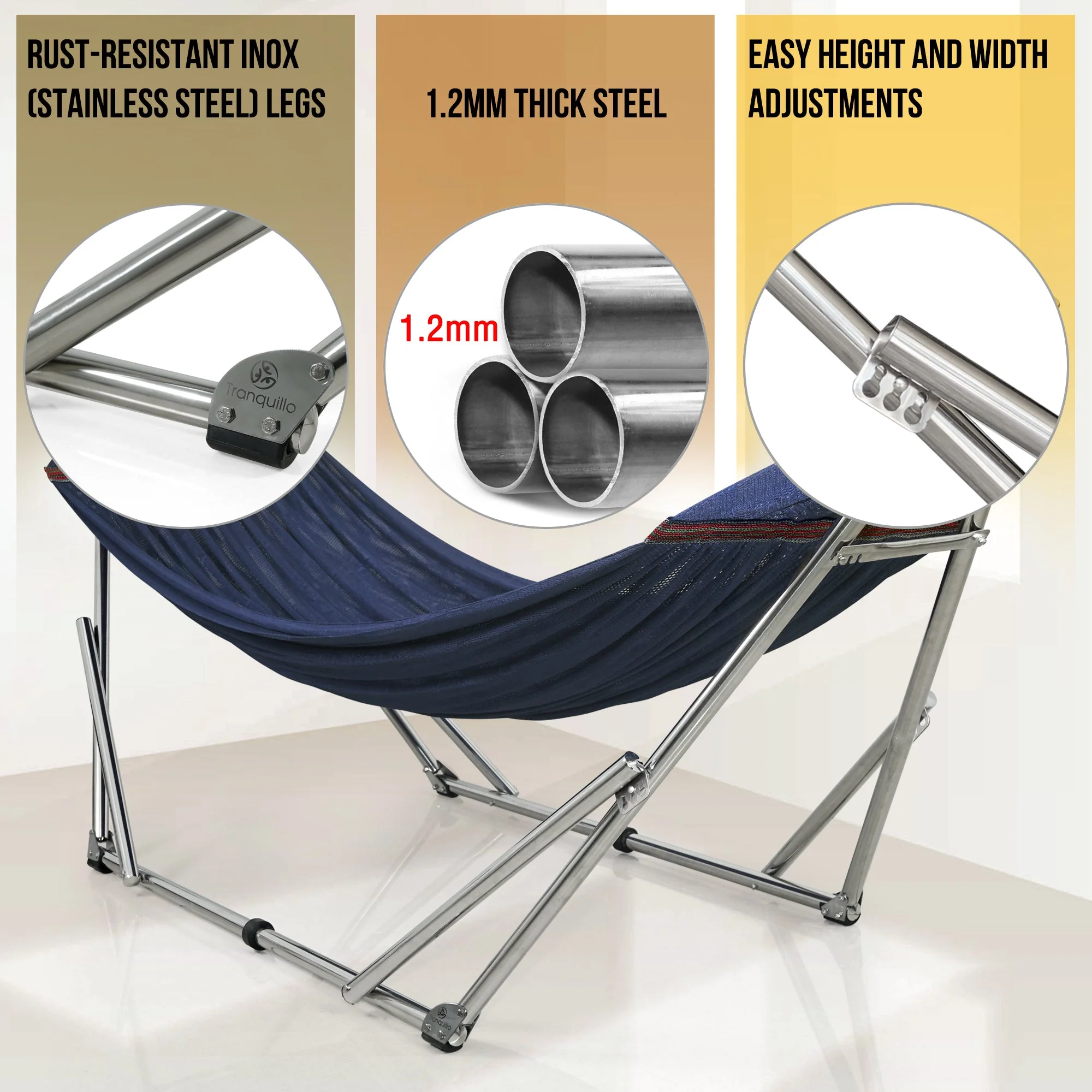 Tranquillo Original Stainless Steel Hammock Stand for Ultimate Relaxation - Image 59