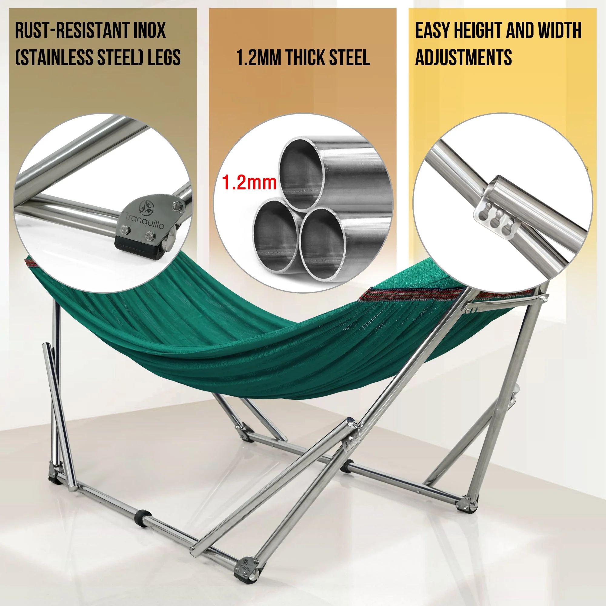 Tranquillo Original Stainless Steel Hammock Stand for Ultimate Relaxation - Image 67