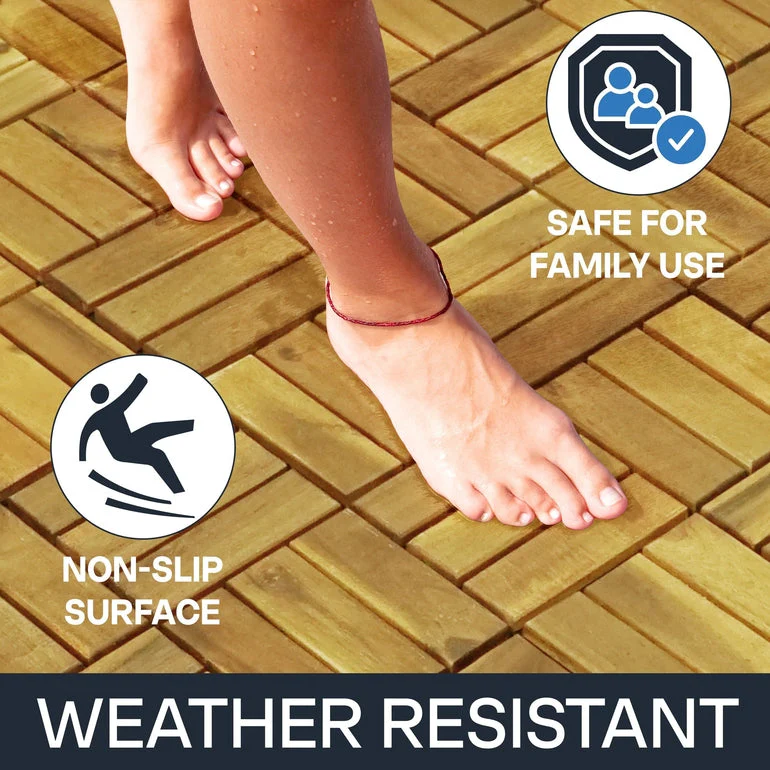 Tranquillo Solid Wood Premium Deck Tiles set 10 for Stylish Outdoor Spaces - Image 11