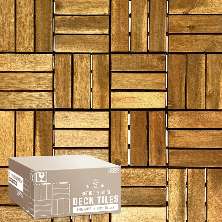 Tranquillo Solid Wood Premium Deck Tiles set 10 for Stylish Outdoor Spaces - Image 18