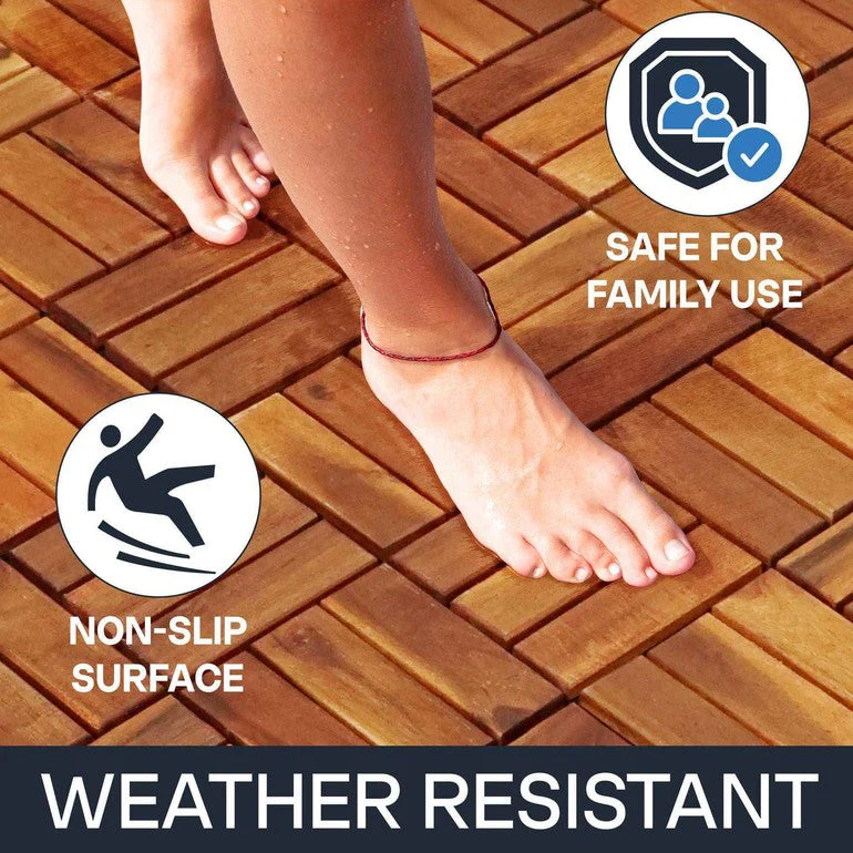 Tranquillo Solid Wood Premium Deck Tiles set 10 for Stylish Outdoor Spaces - Image 2