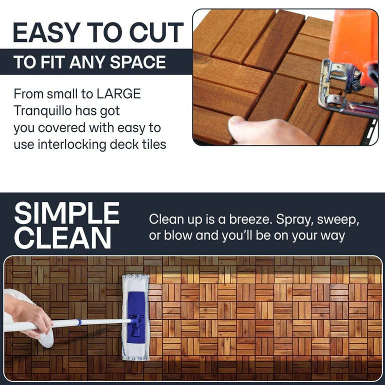 Tranquillo Solid Wood Premium Deck Tiles set 10 for Stylish Outdoor Spaces - Image 7