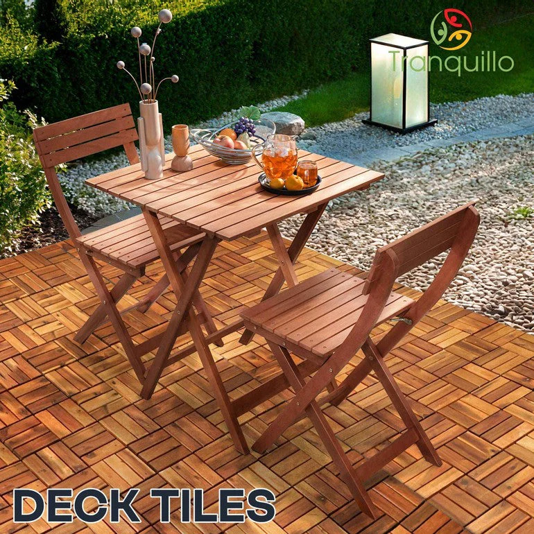 Tranquillo Solid Wood Premium Deck Tiles set 10 for Stylish Outdoor Spaces - Image 8