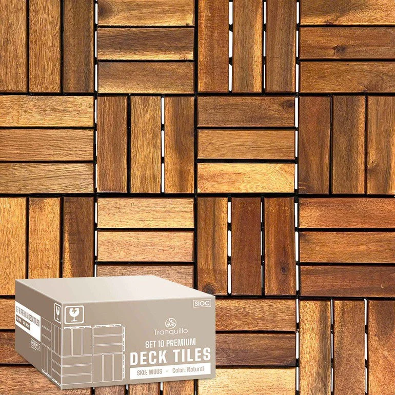 Tranquillo Solid Wood Premium Deck Tiles set 10 for Stylish Outdoor Spaces - Image 9