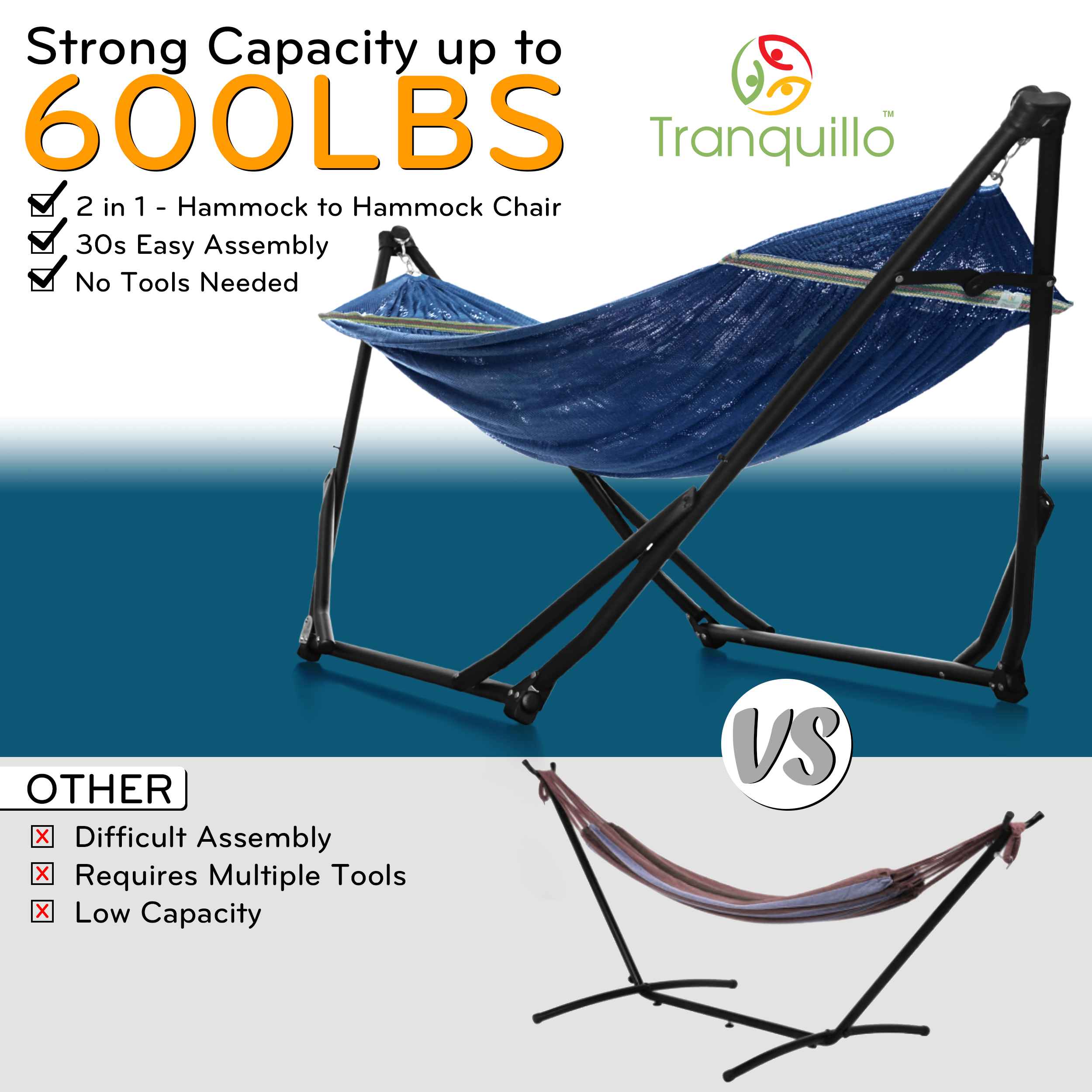 Tranquillo UniGen Transforming Hammock Stand for Ultimate Relaxation - Image 13
