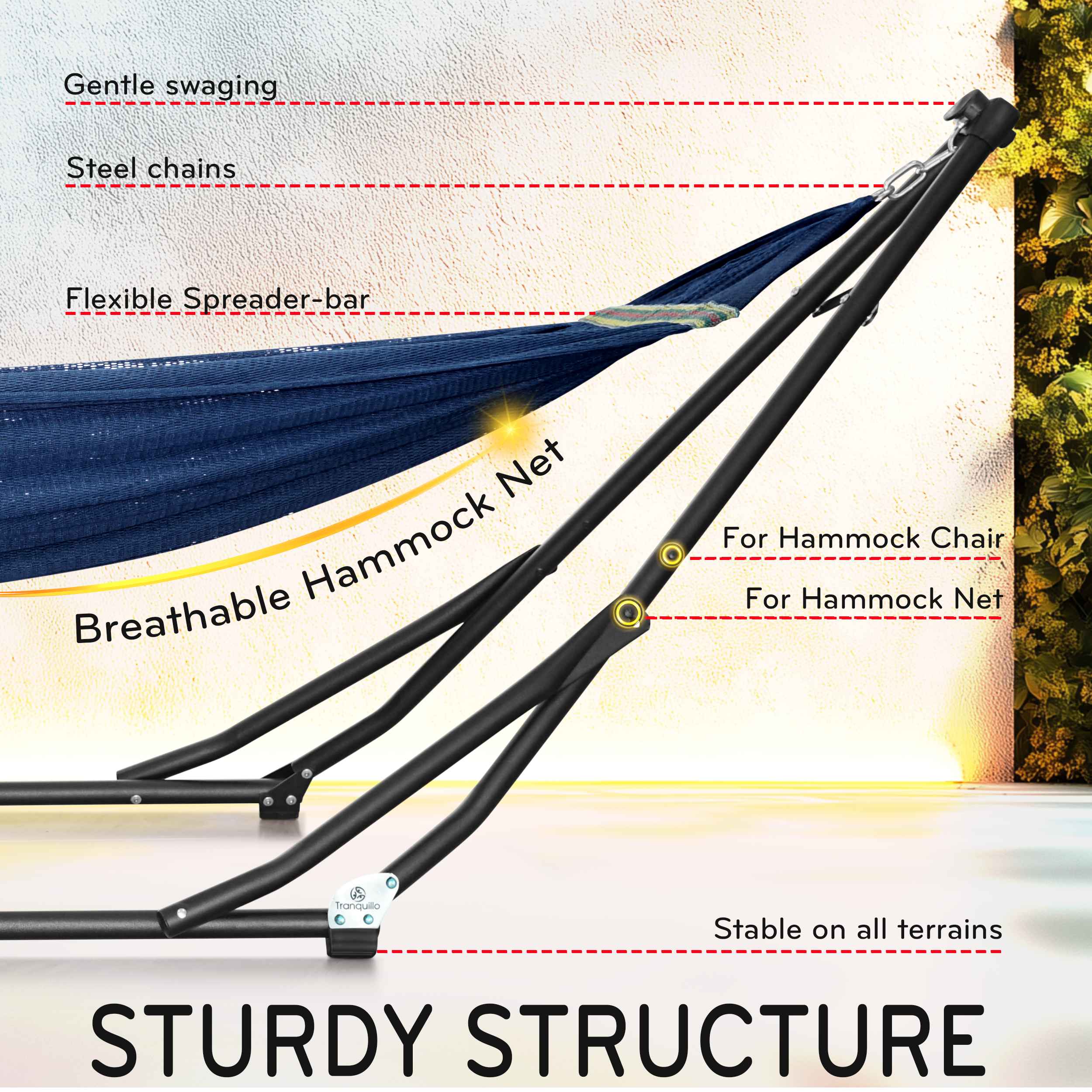 Tranquillo UniGen Transforming Hammock Stand for Ultimate Relaxation - Image 18