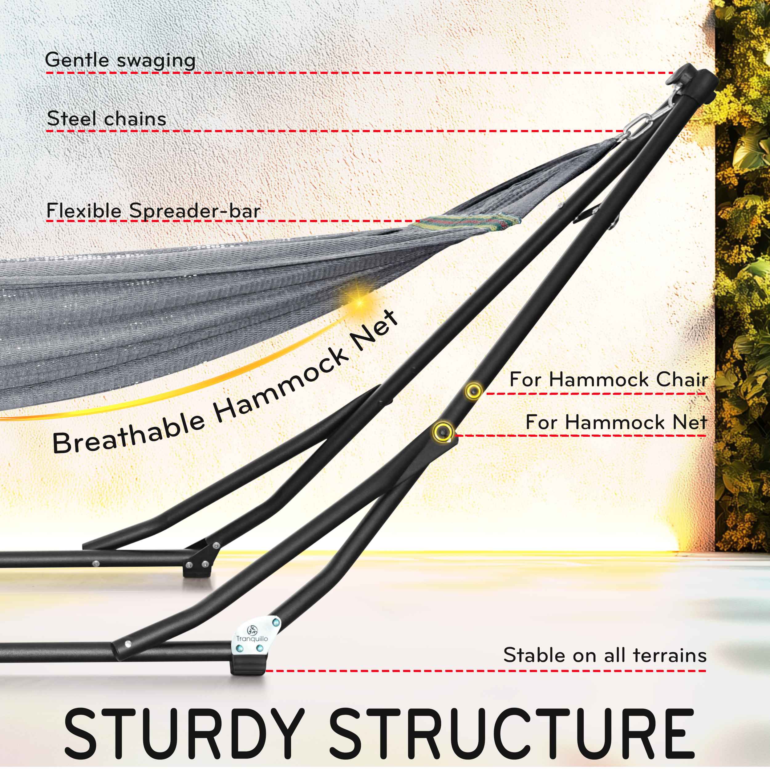 Tranquillo UniGen Transforming Hammock Stand for Ultimate Relaxation - Image 28