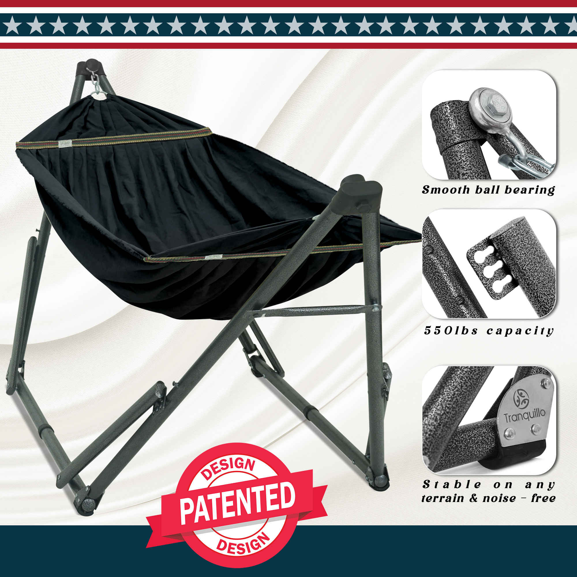 Tranquillo Uniki Canvas Hammock with Stand for Ultimate Relaxation - Image 14