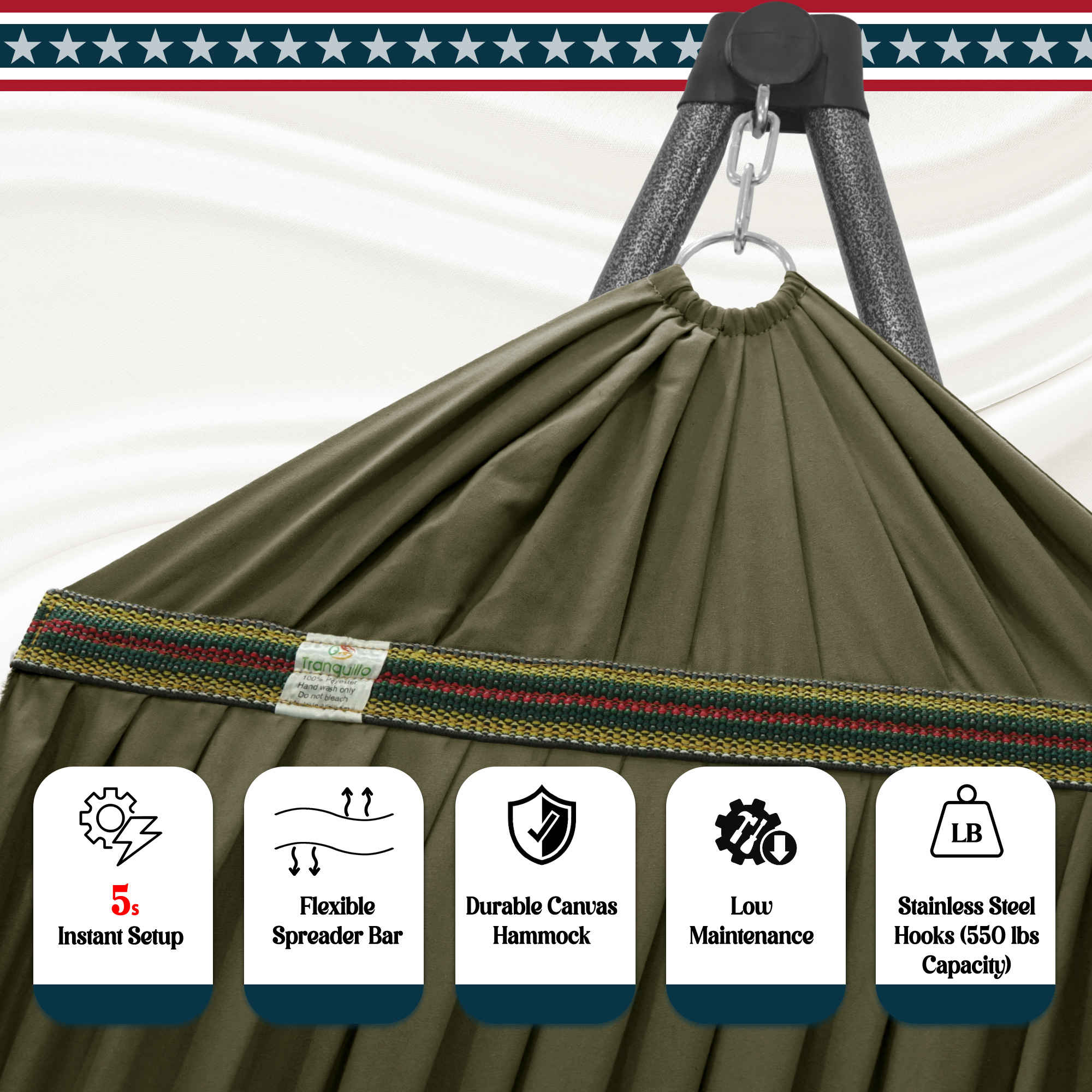 Tranquillo Uniki Canvas Hammock with Stand for Ultimate Relaxation - Image 33