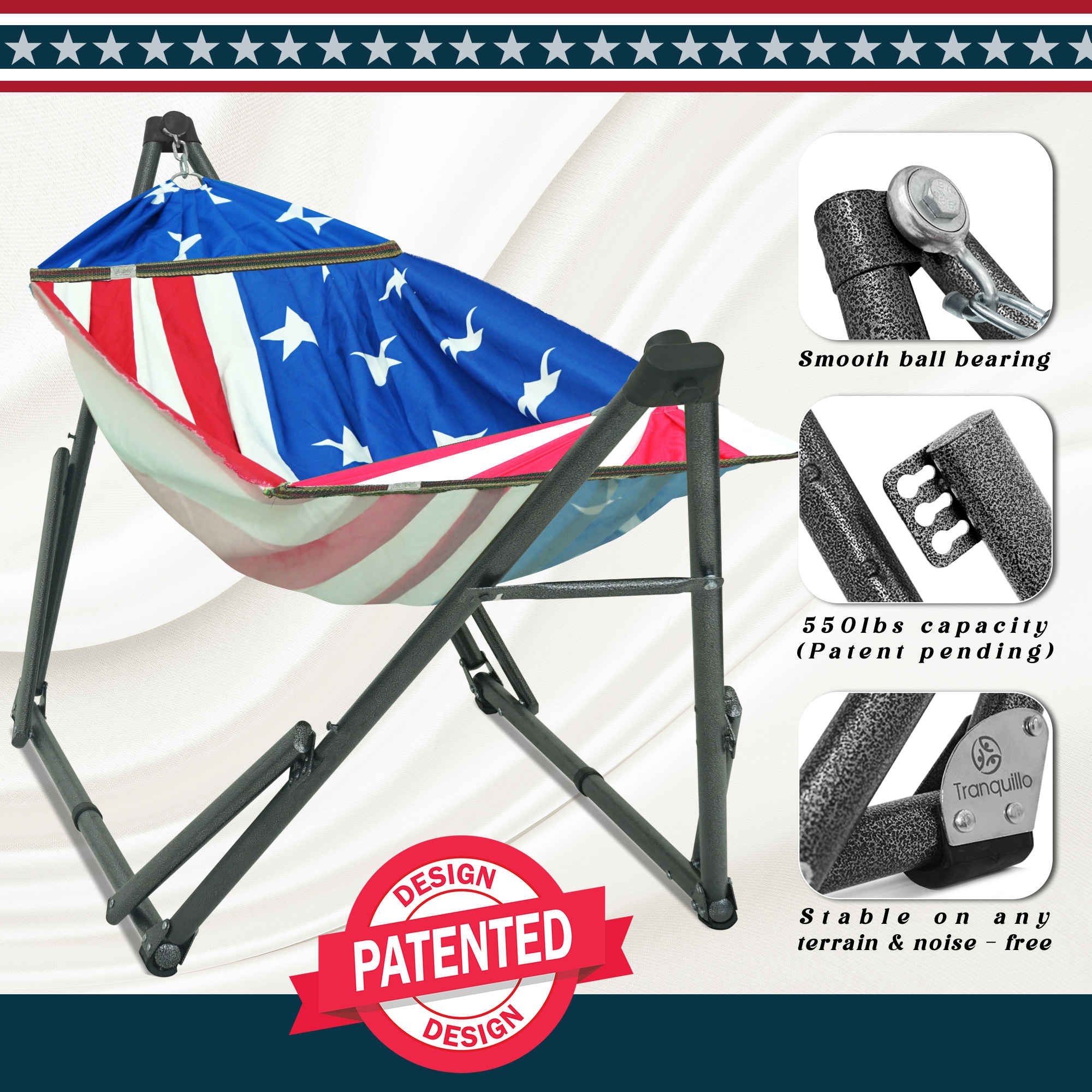 Tranquillo Uniki Canvas Hammock with Stand for Ultimate Relaxation - Image 5