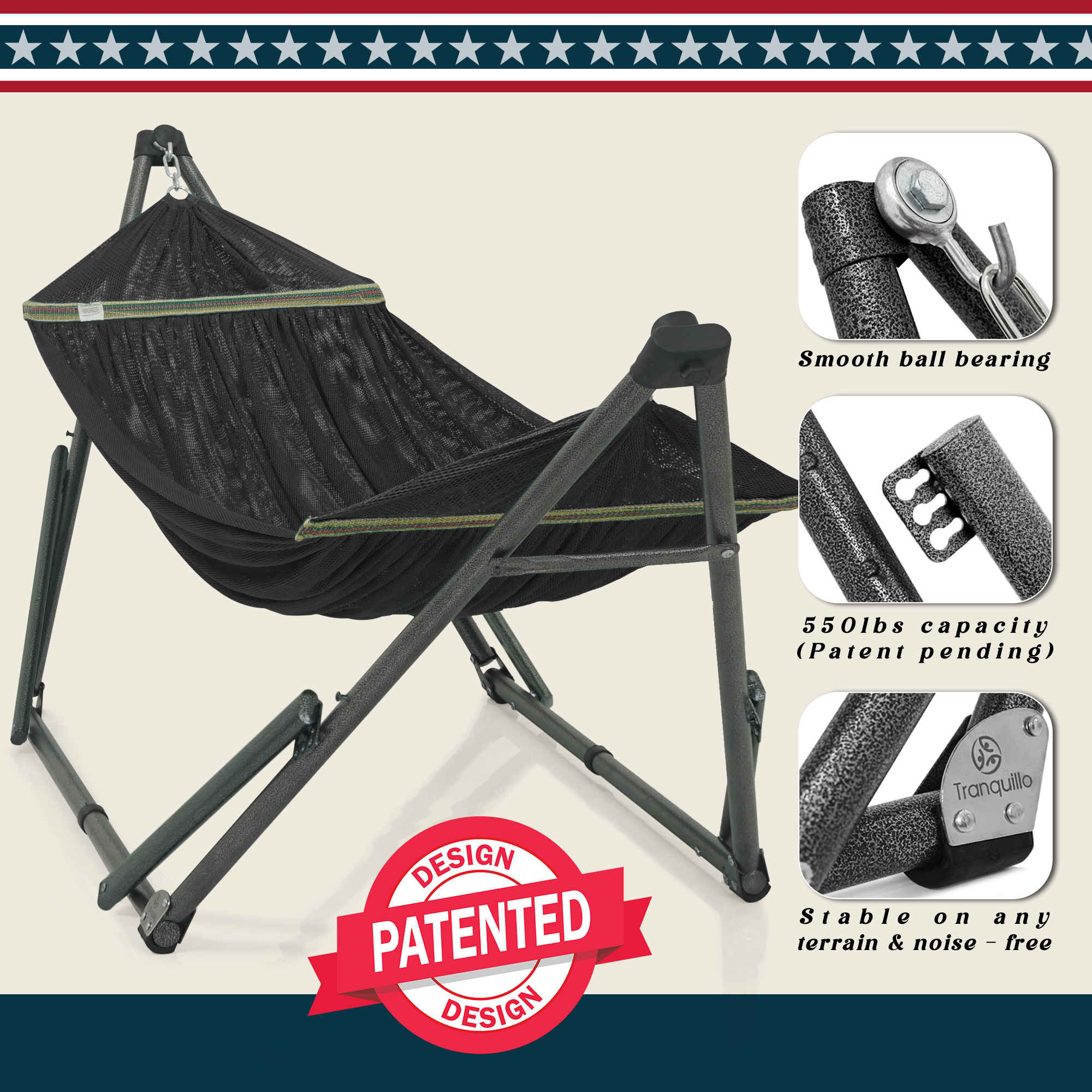 Tranquillo Uniki Collapsible Hammock Stand for Ultimate Relaxation - Image 15