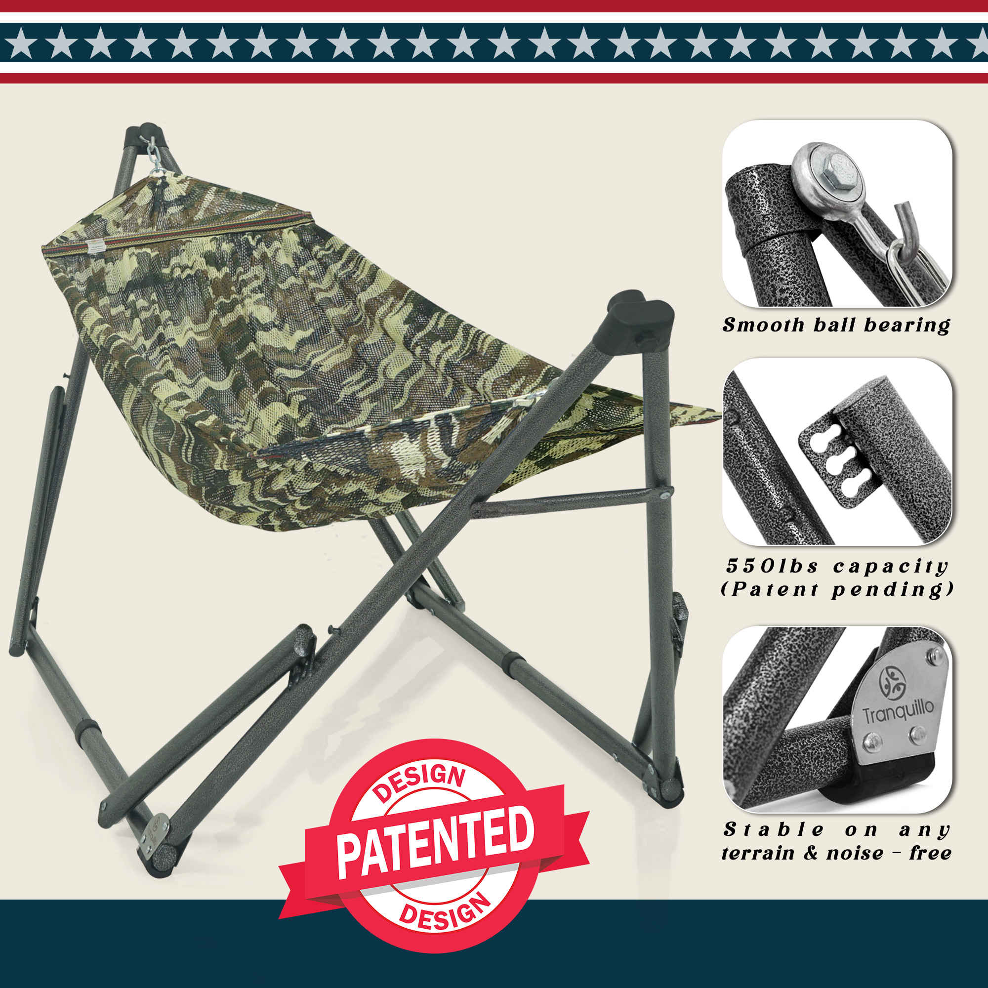 Tranquillo Uniki Collapsible Hammock Stand for Ultimate Relaxation - Image 24