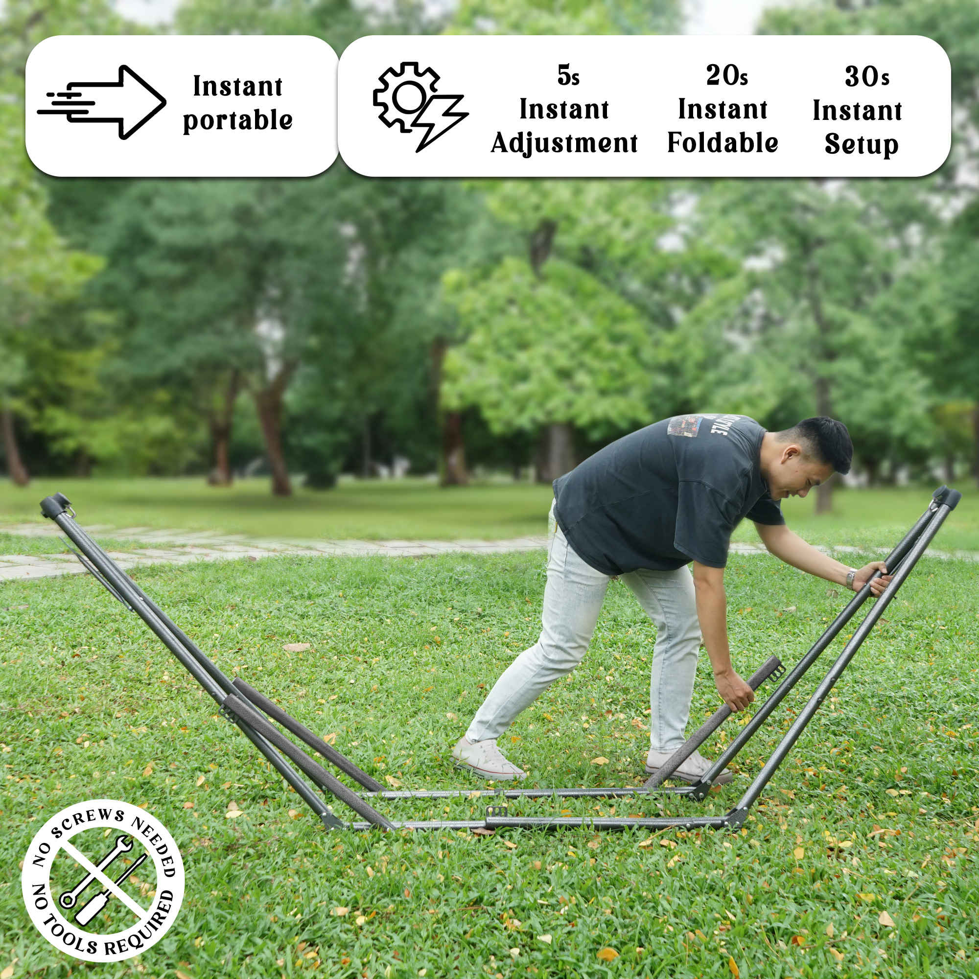 Tranquillo Uniki Collapsible Hammock Stand for Ultimate Relaxation - Image 27