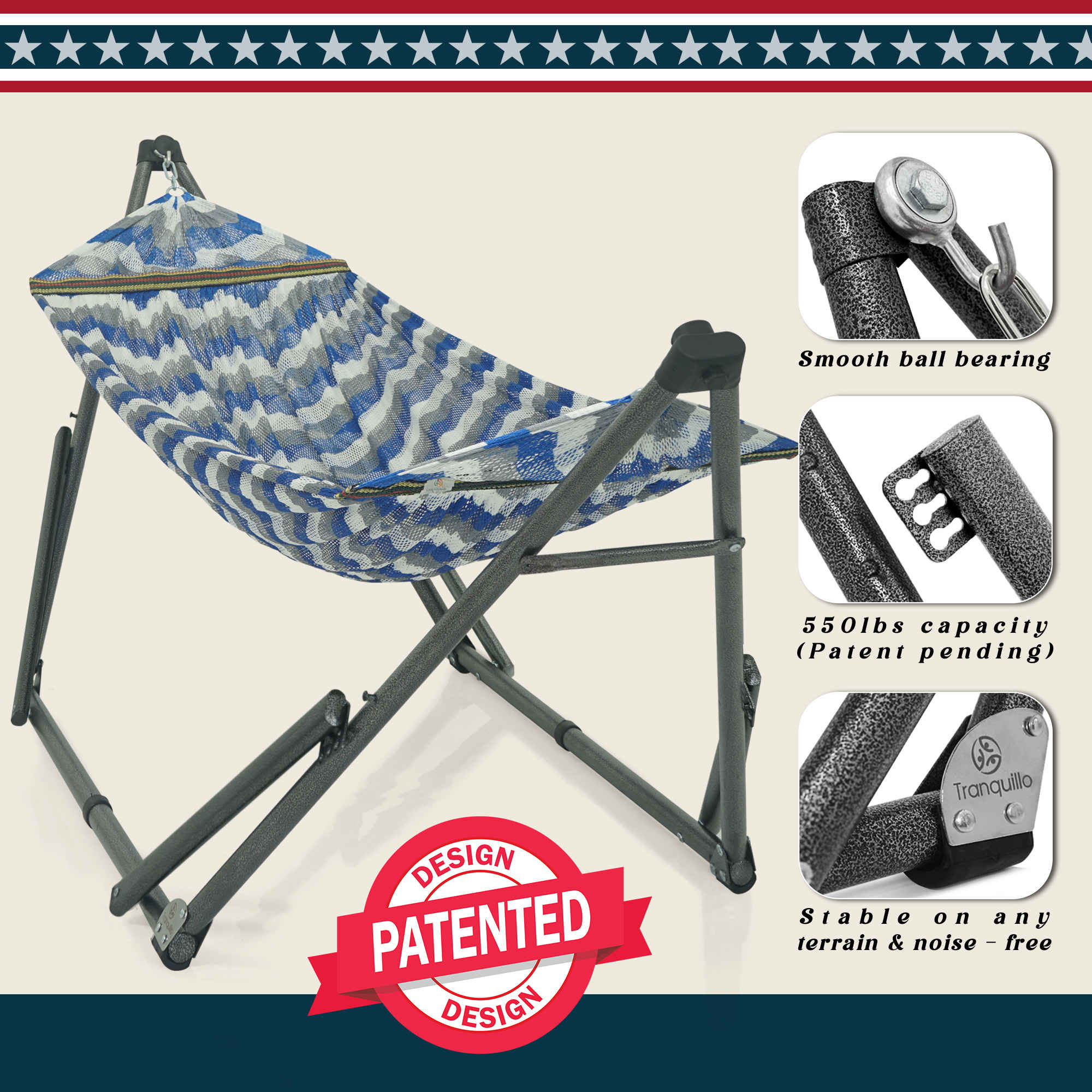 Tranquillo Uniki Collapsible Hammock Stand for Ultimate Relaxation - Image 33