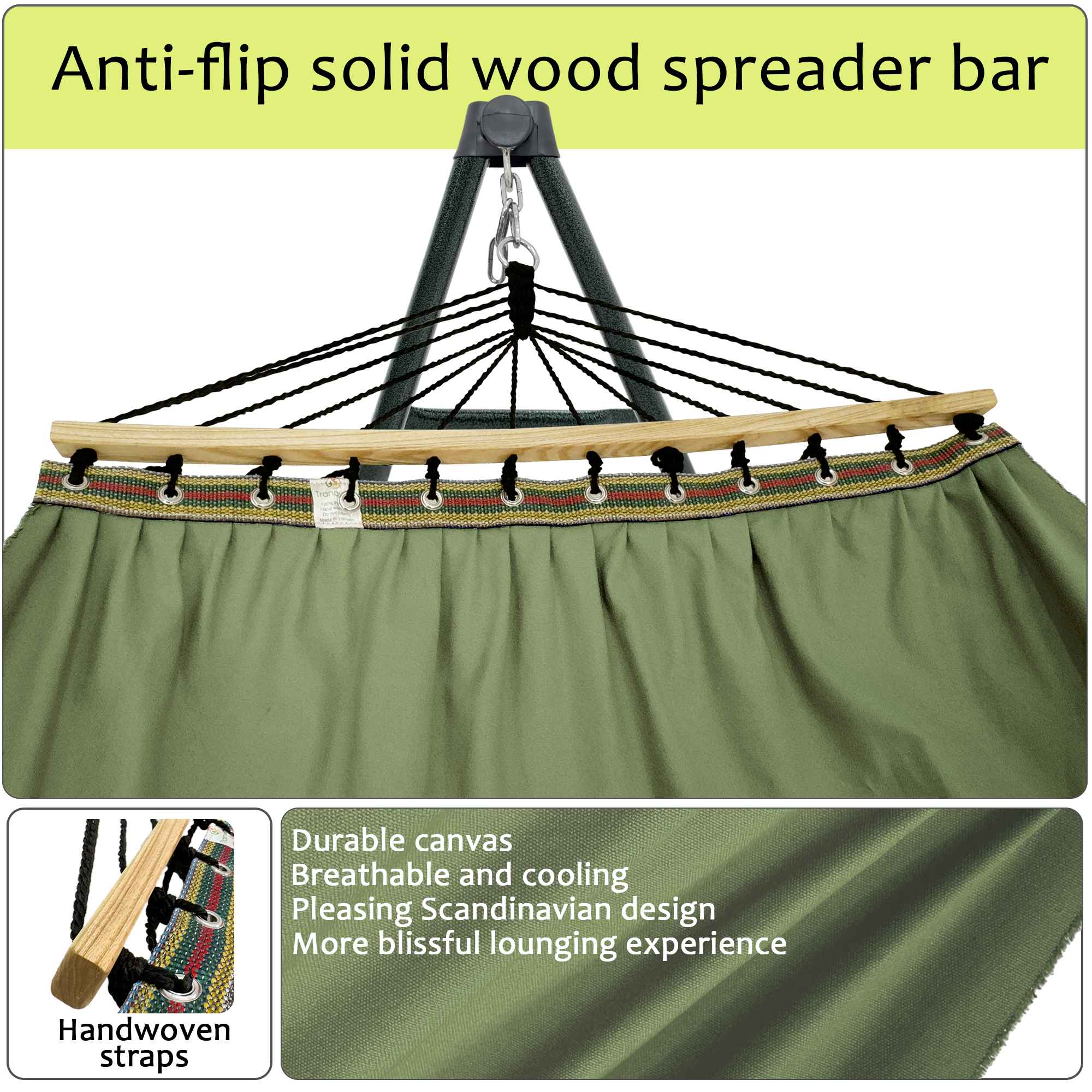 Tranquillo Universal Canvas Hammock Medium Size for Ultimate Comfort and Style - Image 2