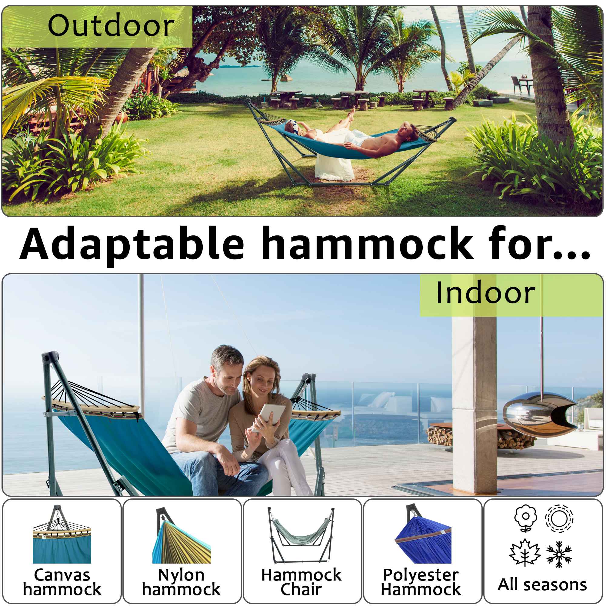 Tranquillo Universal Canvas Hammock Medium Size for Ultimate Comfort and Style - Image 22