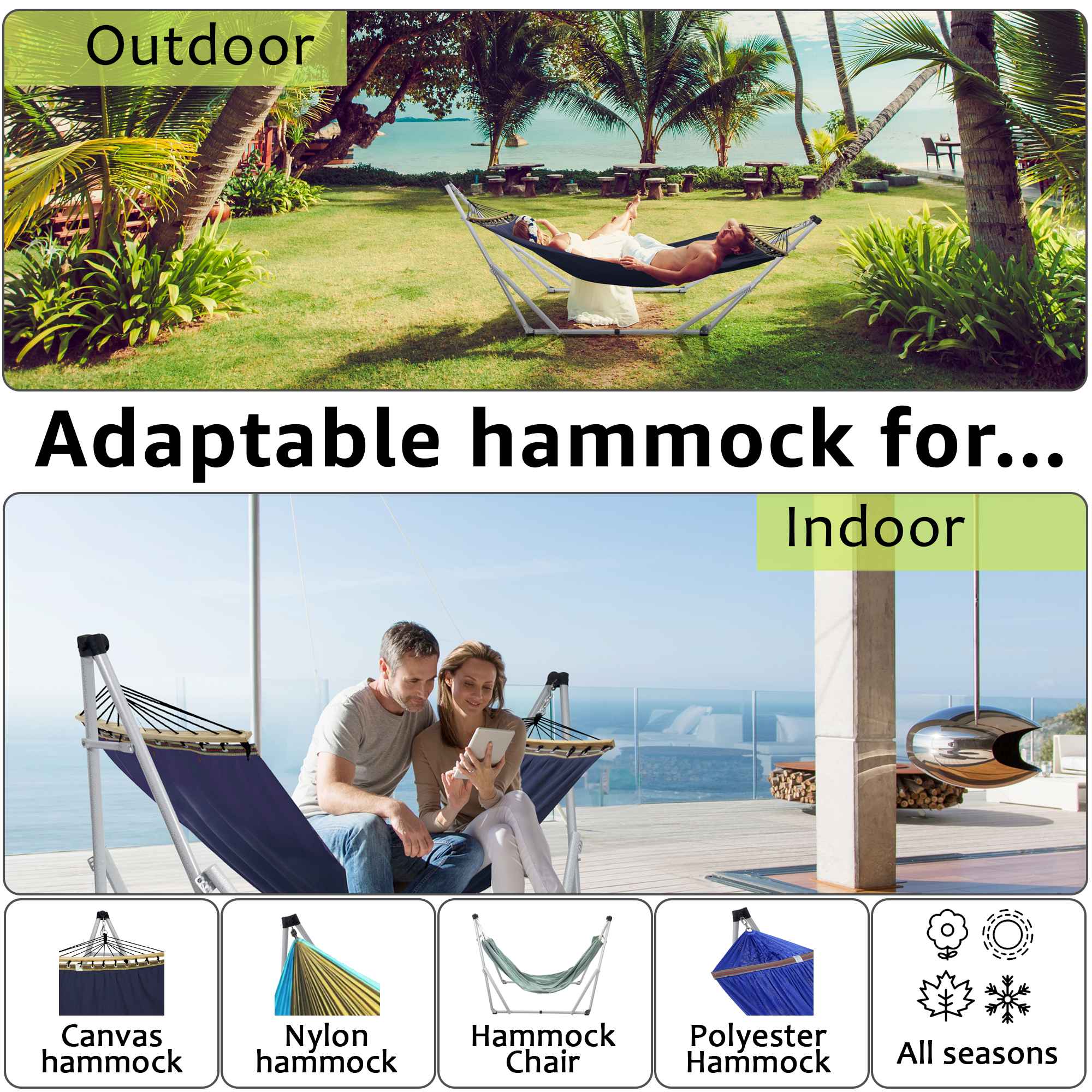 Tranquillo Universal Canvas Hammock Medium Size for Ultimate Comfort and Style - Image 38