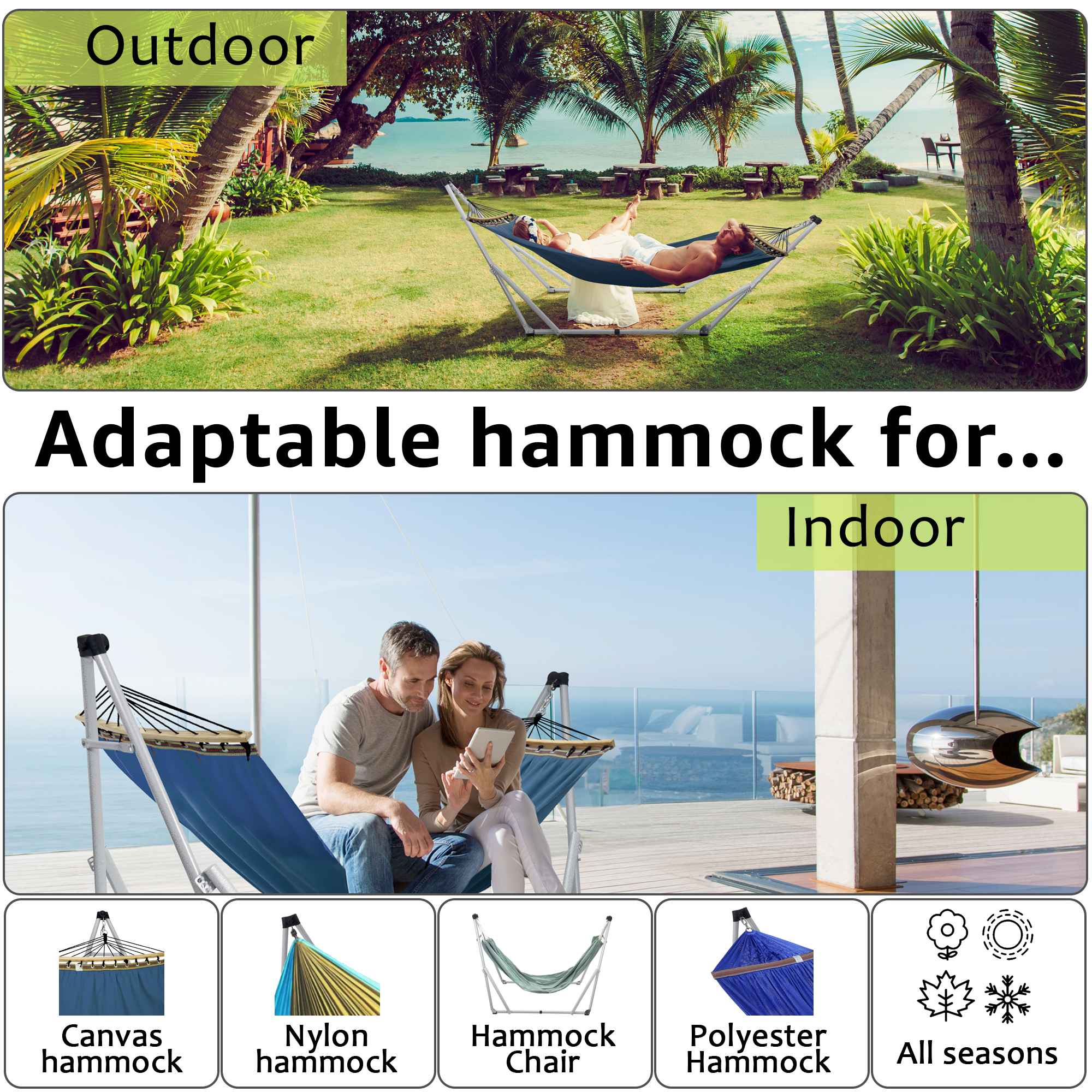 Tranquillo Universal Canvas Hammock Medium Size for Ultimate Comfort and Style - Image 46