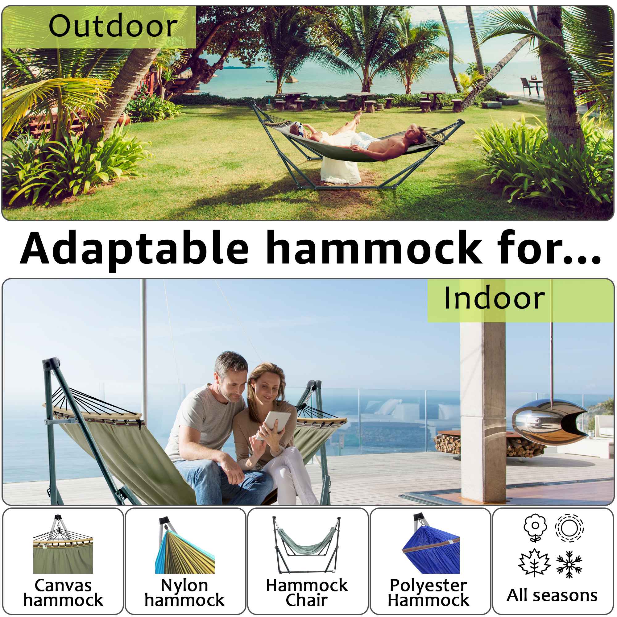 Tranquillo Universal Canvas Hammock Medium Size for Ultimate Comfort and Style - Image 6