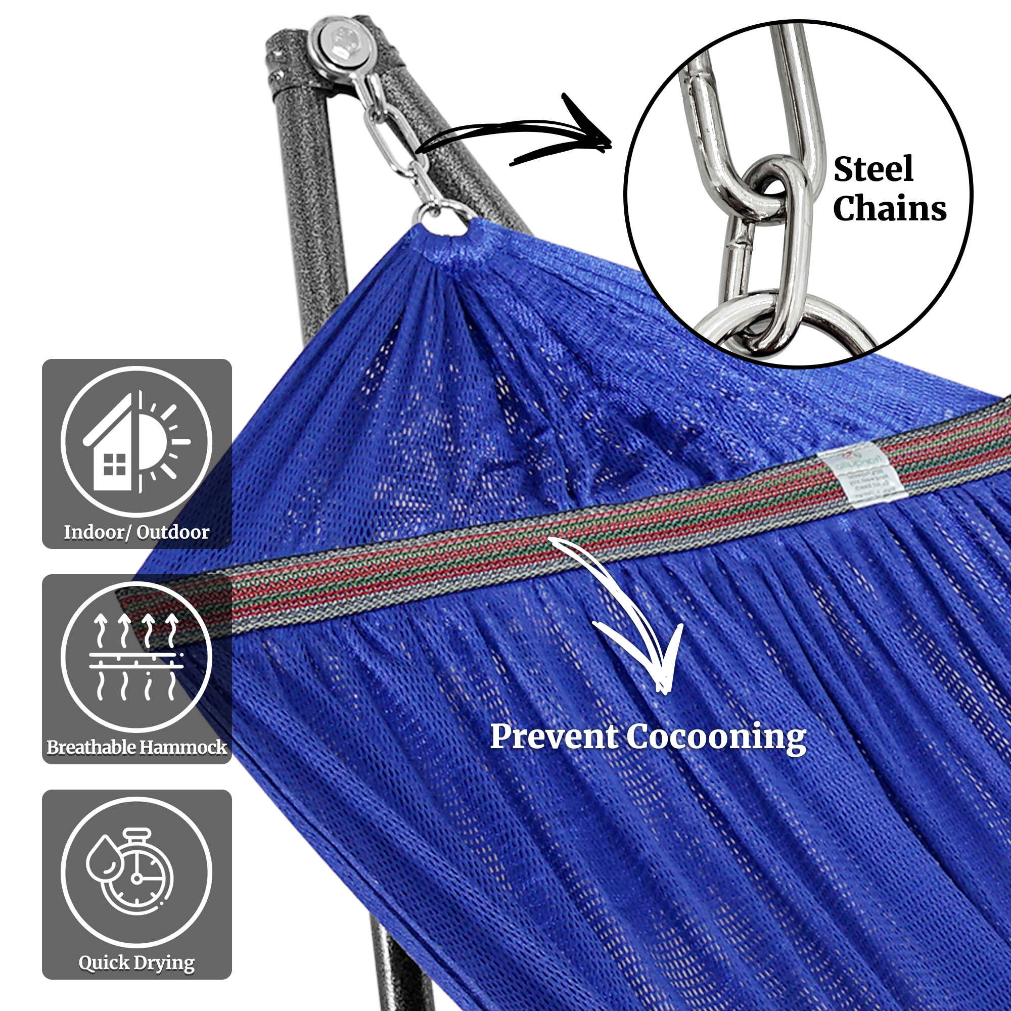 Tranquillo Universal Hammock with Medium Size Stands for Ultimate Relaxation - Ideal Universal Hammock Stands - Medium Size - Image 11