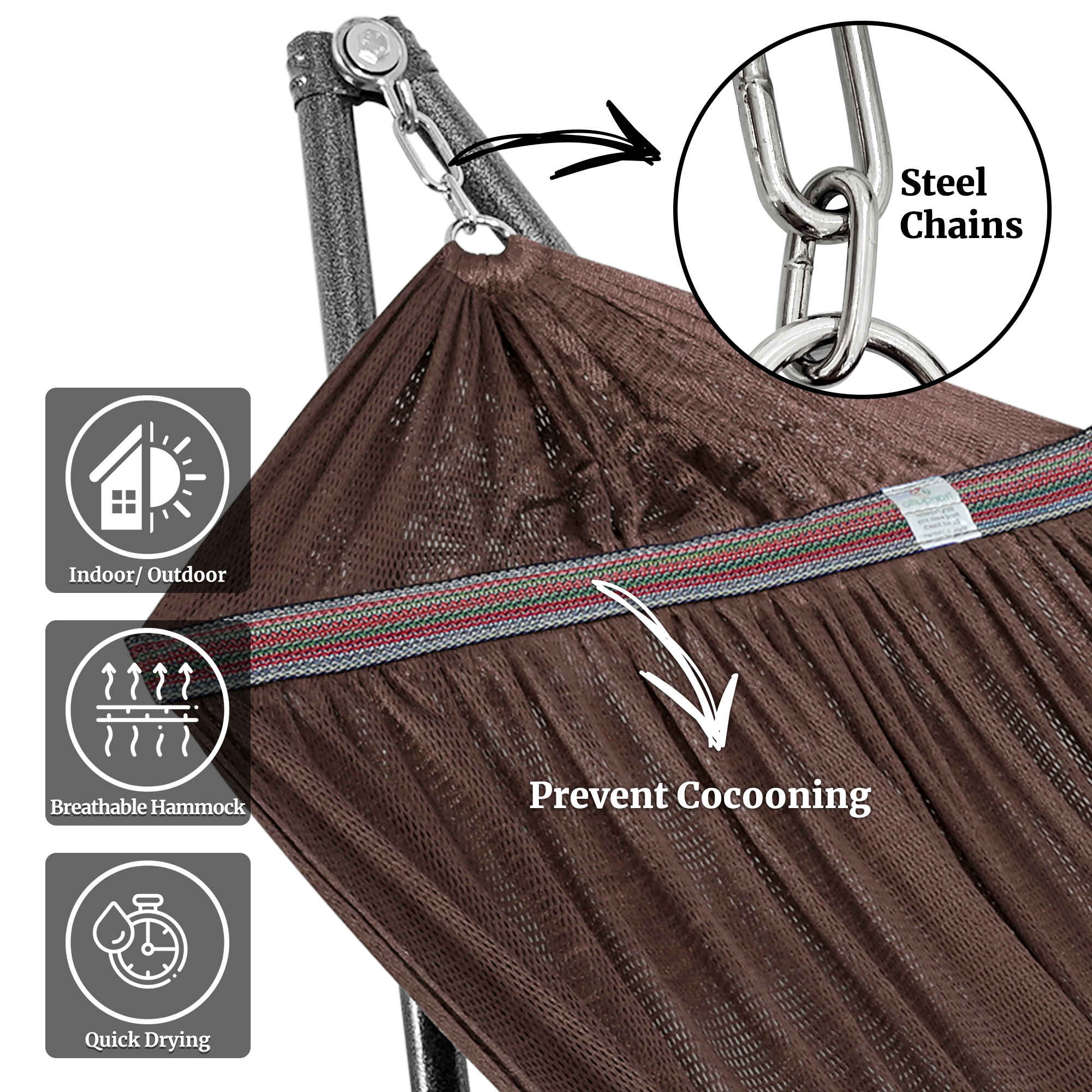 Tranquillo Universal Hammock with Medium Size Stands for Ultimate Relaxation - Ideal Universal Hammock Stands - Medium Size - Image 20