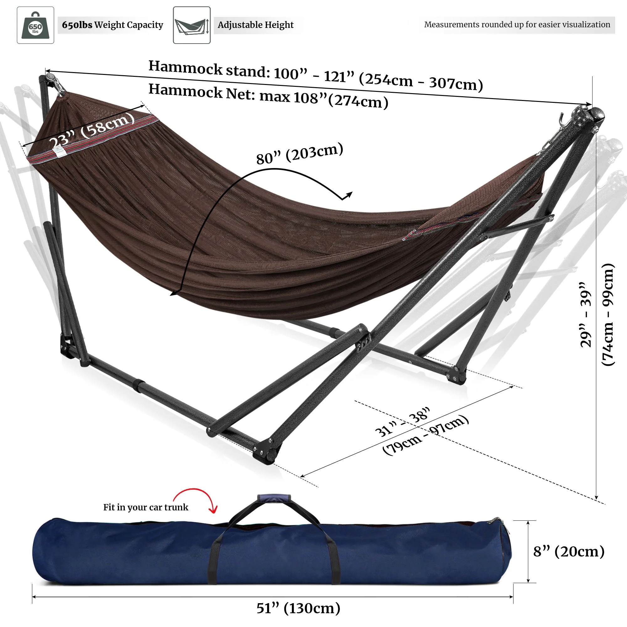 Tranquillo Universal Hammock with Medium Size Stands for Ultimate Relaxation - Ideal Universal Hammock Stands - Medium Size - Image 21