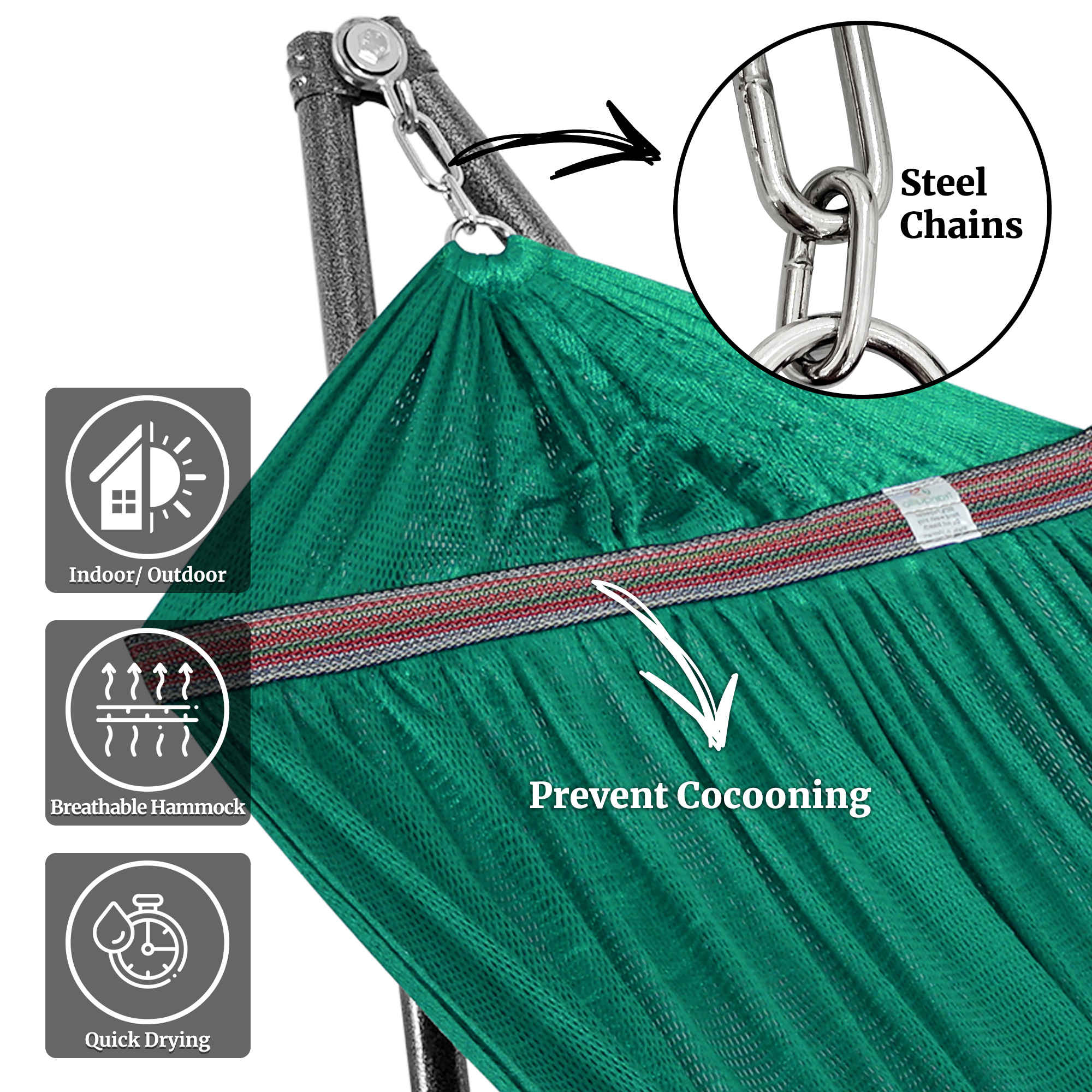 Tranquillo Universal Hammock with Medium Size Stands for Ultimate Relaxation - Ideal Universal Hammock Stands - Medium Size - Image 47