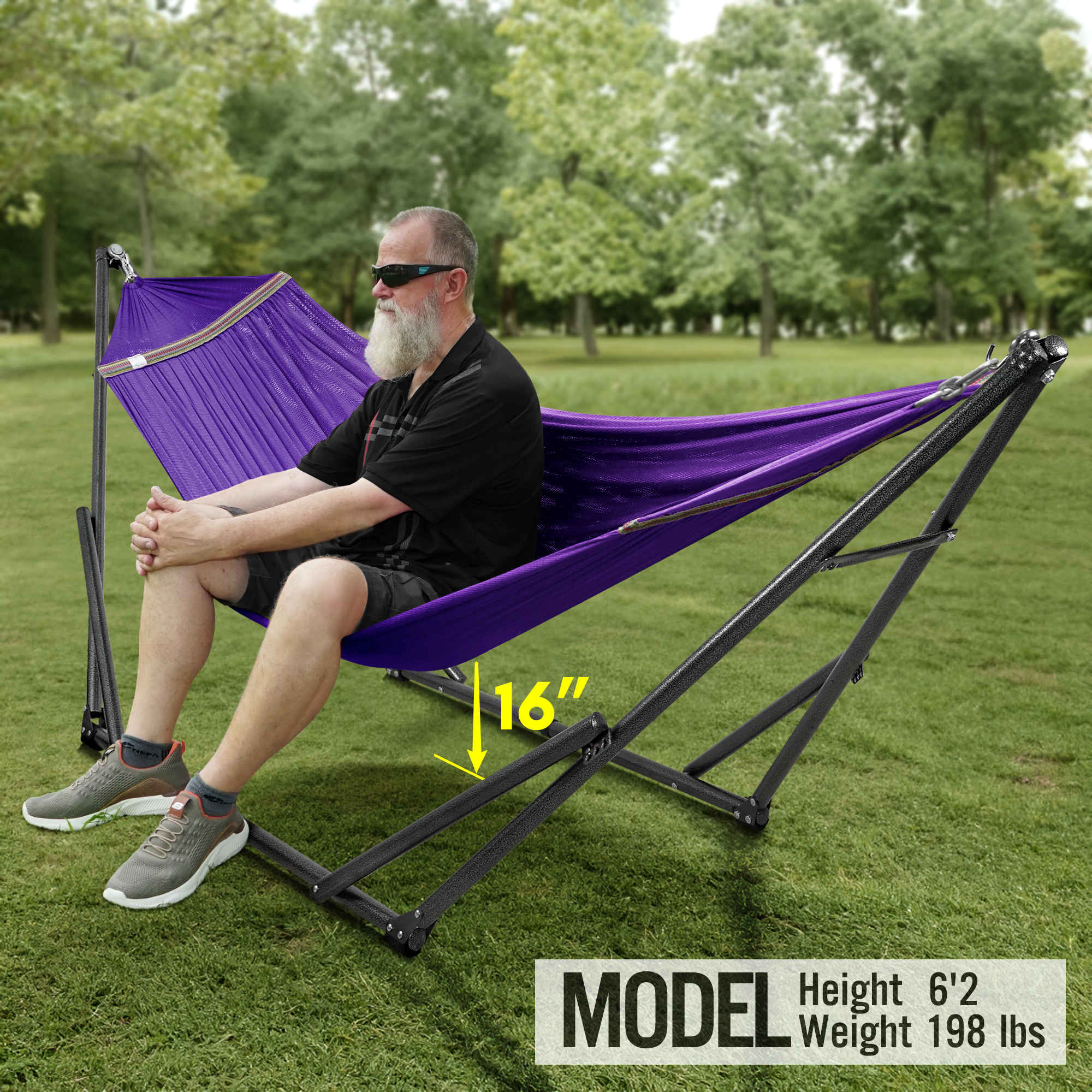 Tranquillo Universal Hammock with Medium Size Stands for Ultimate Relaxation - Ideal Universal Hammock Stands - Medium Size - Image 67