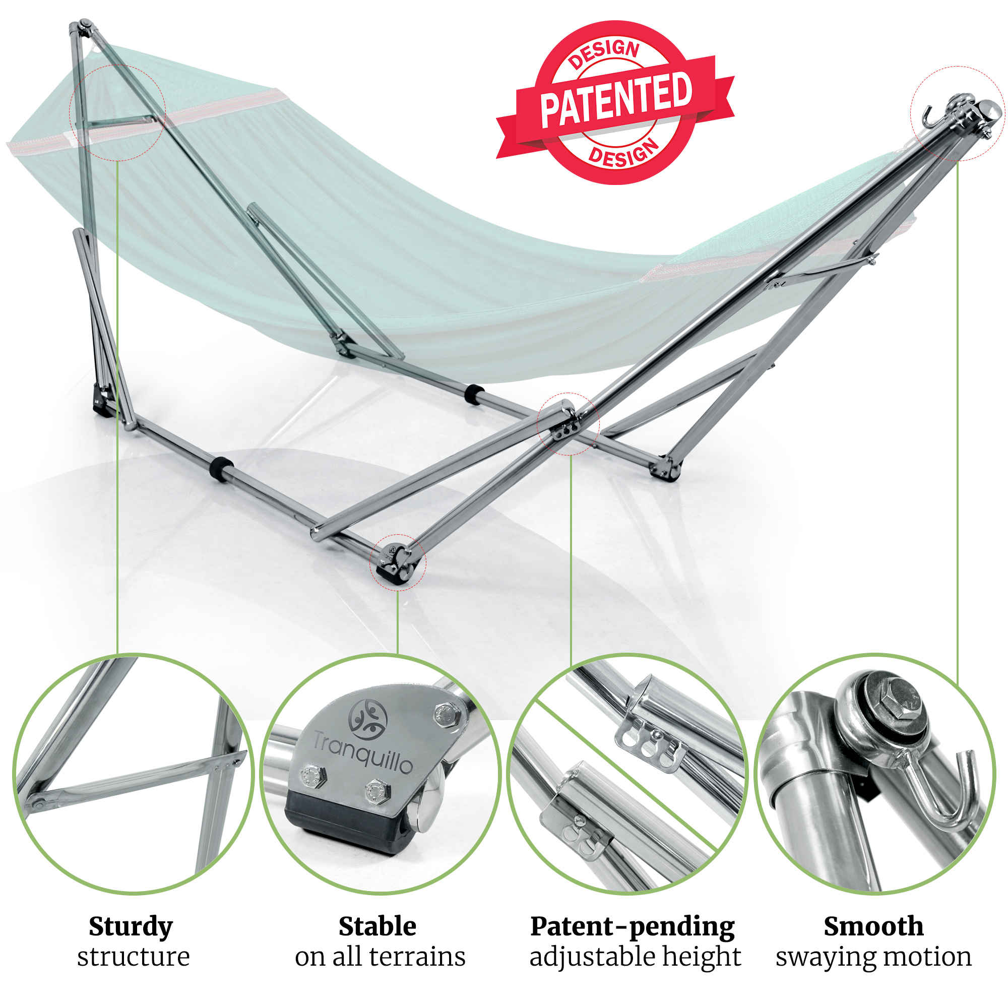 Tranquillo Universal Stainless Steel Hammock Stand for Ultimate Relaxation - Image 48