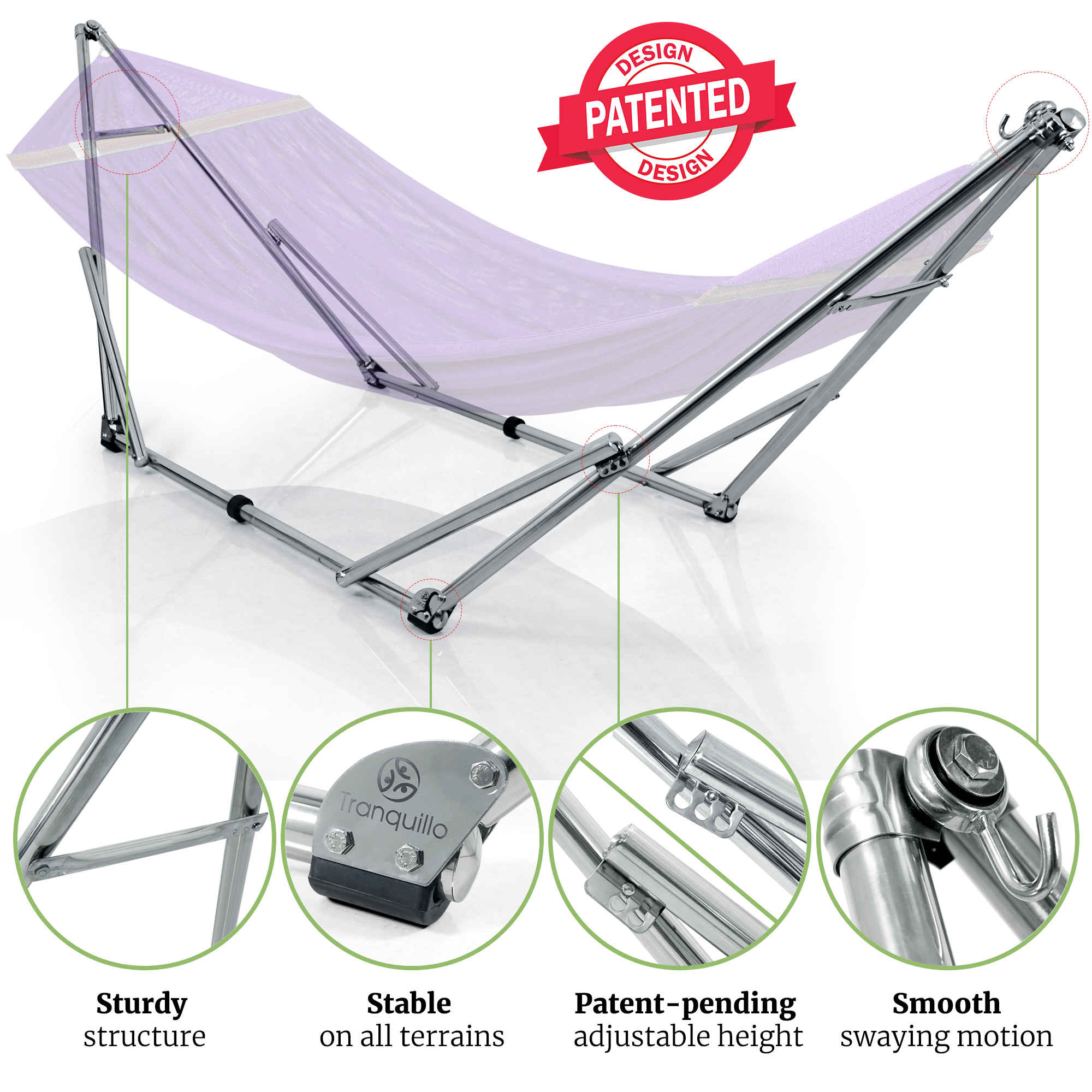 Tranquillo Universal Stainless Steel Hammock Stand for Ultimate Relaxation - Image 57