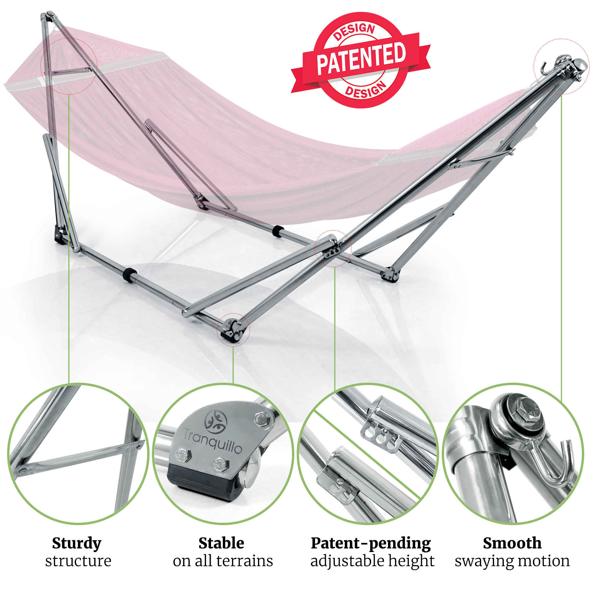 Tranquillo Universal Stainless Steel Hammock Stand for Ultimate Relaxation - Image 66