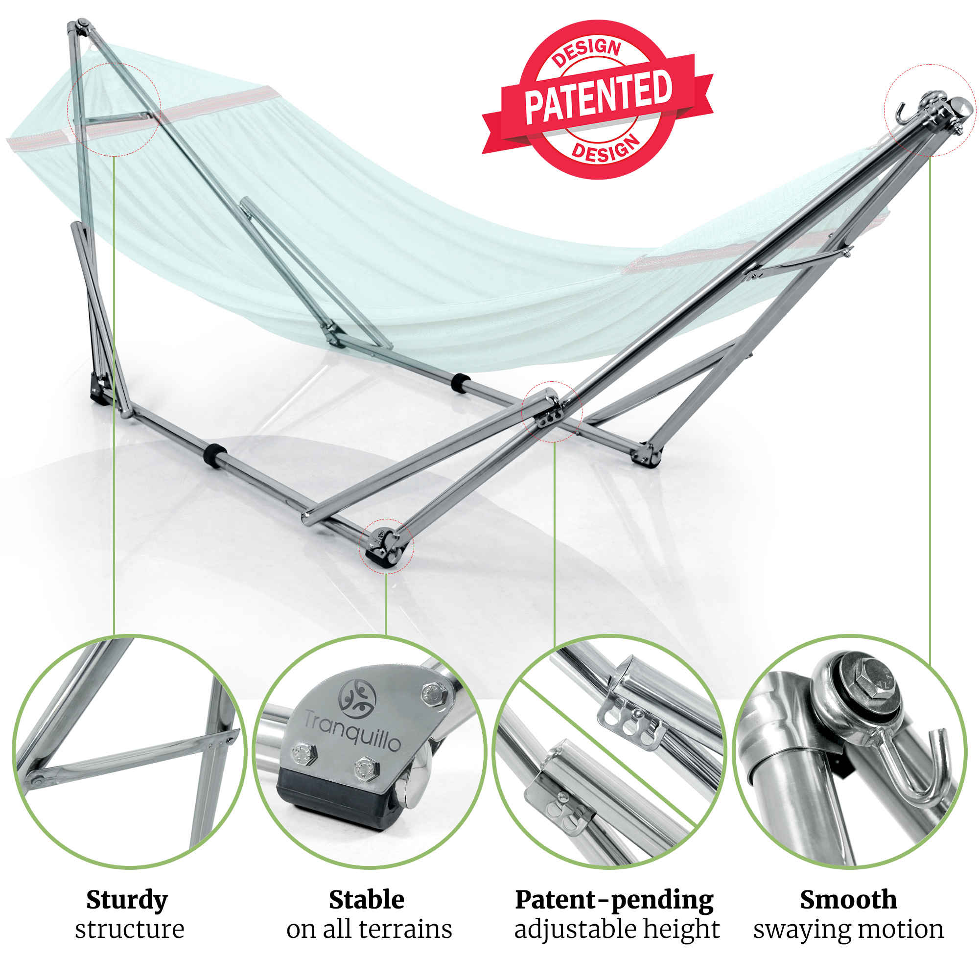 Tranquillo Universal Stainless Steel Hammock Stand for Ultimate Relaxation - Image 75