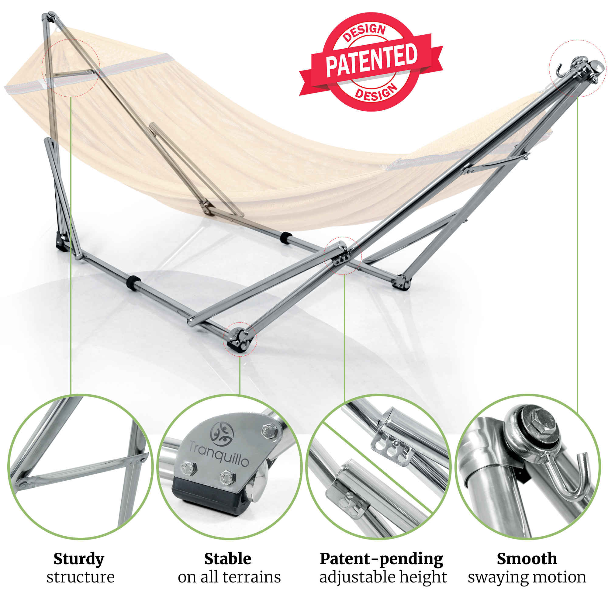 Tranquillo Universal Stainless Steel Hammock Stand for Ultimate Relaxation - Image 84