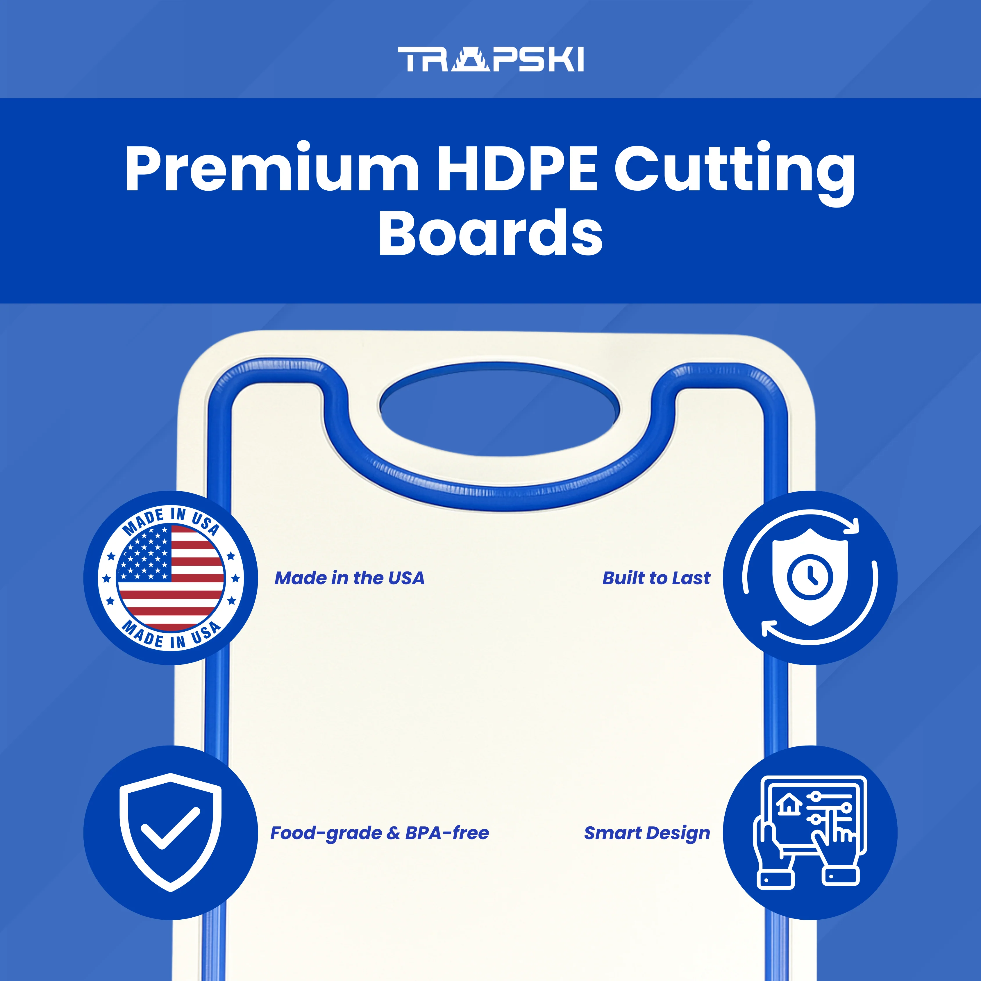 TRAPSKI 3/8 Inch Thick HDPE Cutting Boards | Food-Grade | Juice Grooves - Image 11
