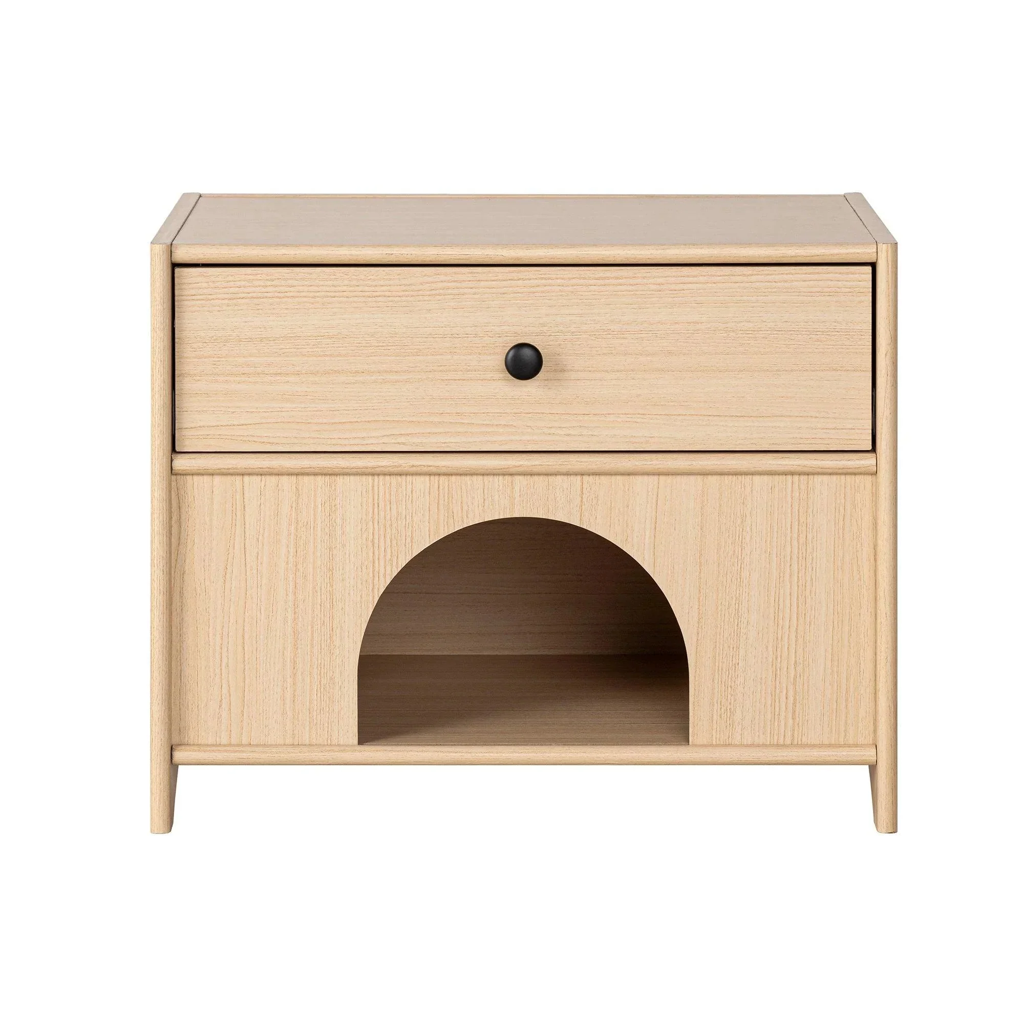 Travis Modern Natural 22-inch Side Table with Pet-Friendly Nook - Image 2