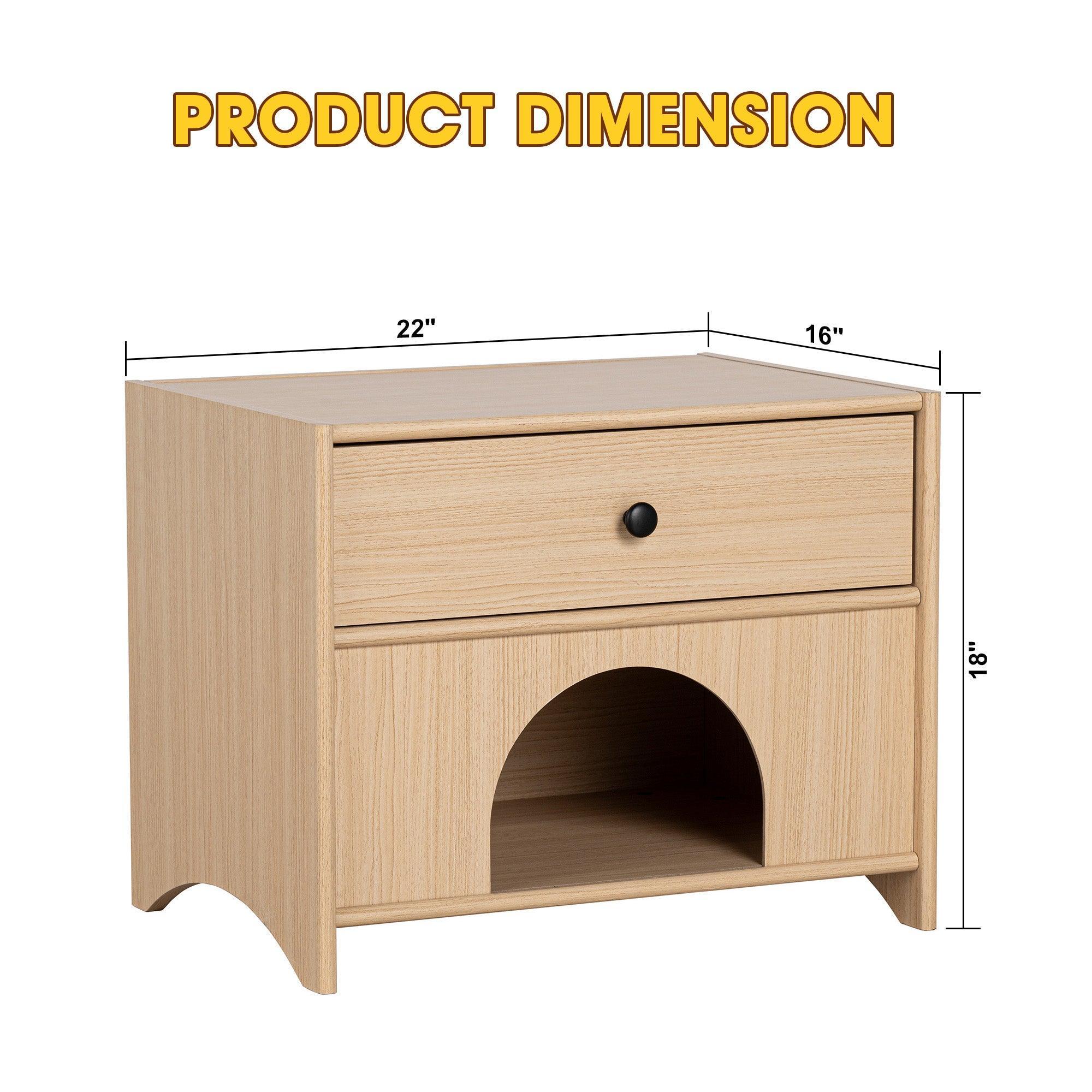 Travis Modern Natural 22-inch Side Table with Pet-Friendly Nook - Image 7