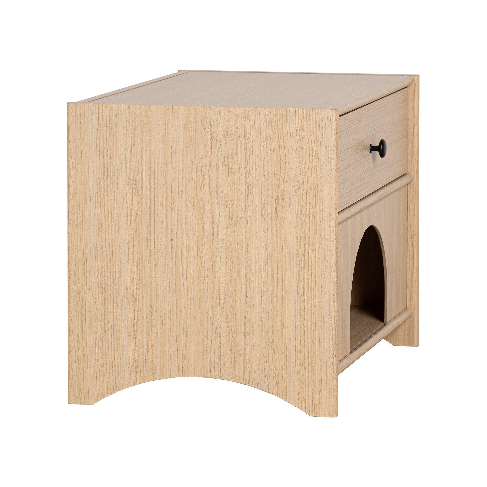 Travis Modern Natural 22-inch Side Table with Pet-Friendly Nook - Image 9