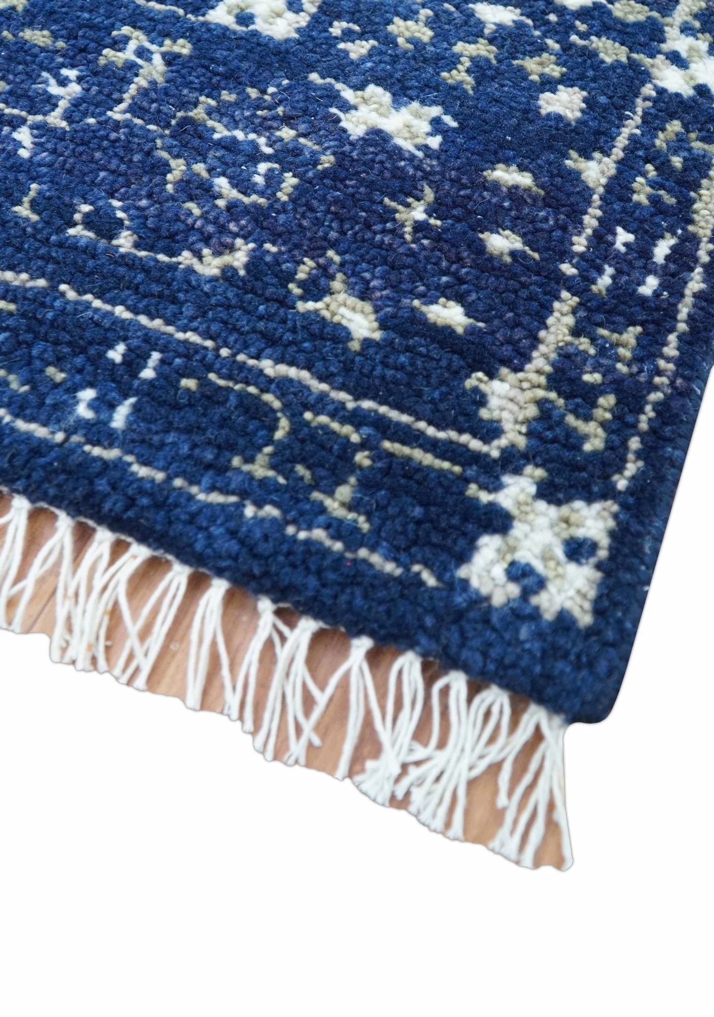 Tree of life Blue Traditional Style Hand knotted 5x8 Wool Area Rug - Image 8