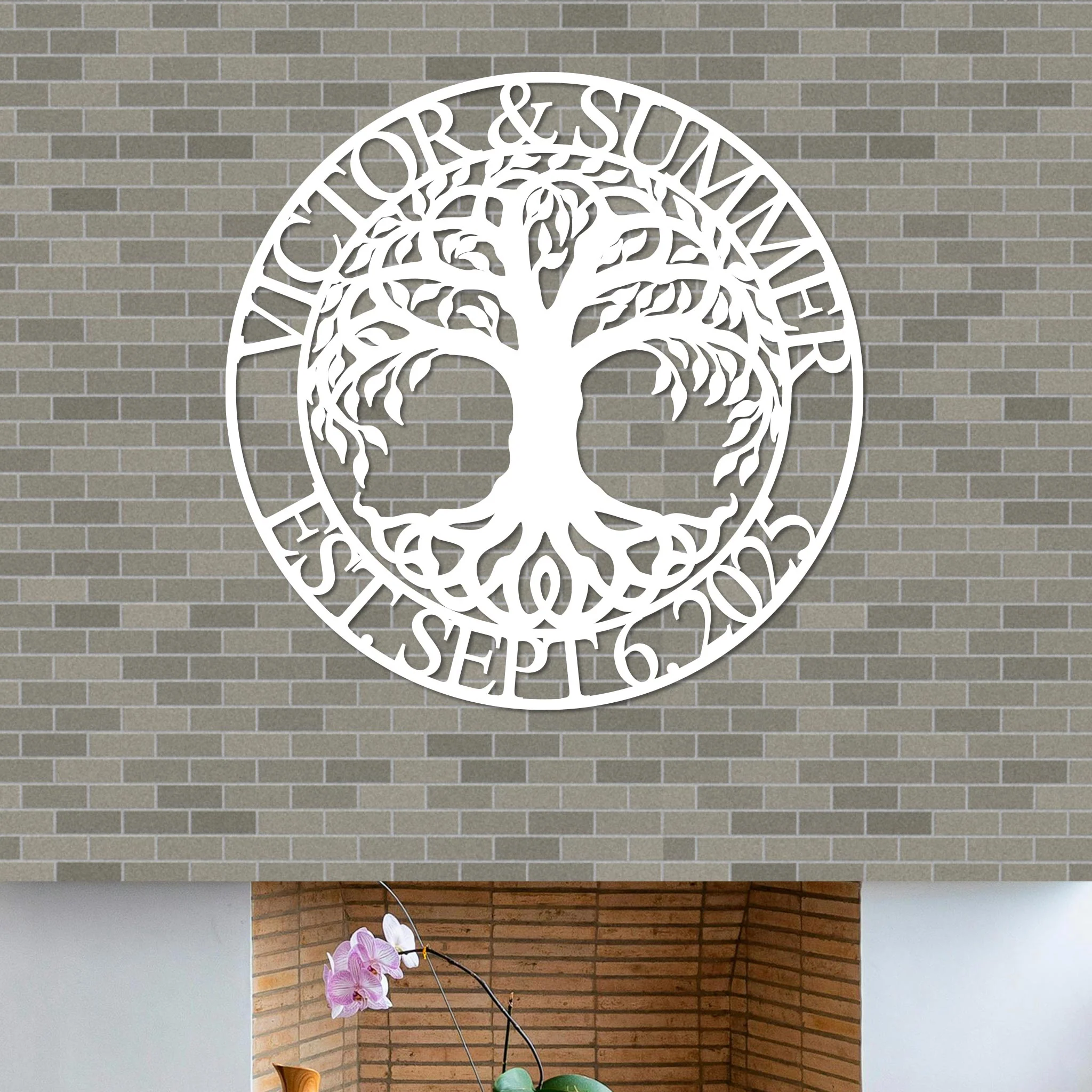 Tree Of Life Couple Names Sign w Wedding Date - Image 2
