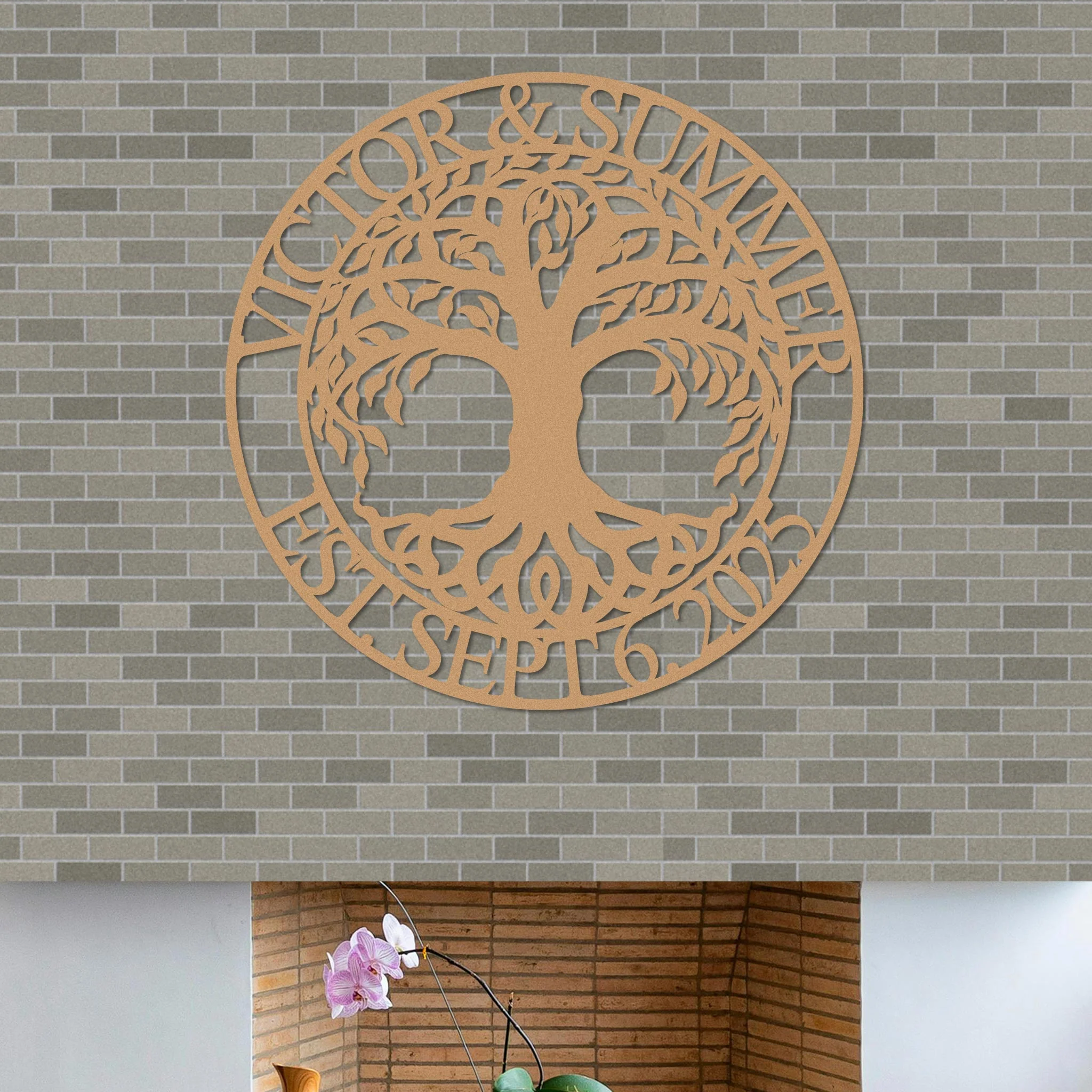 Tree Of Life Couple Names Sign w Wedding Date - Image 3