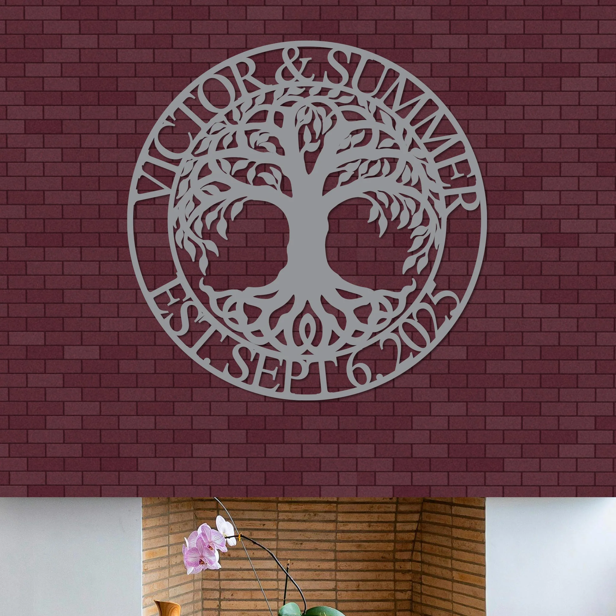 Tree Of Life Couple Names Sign w Wedding Date - Image 4