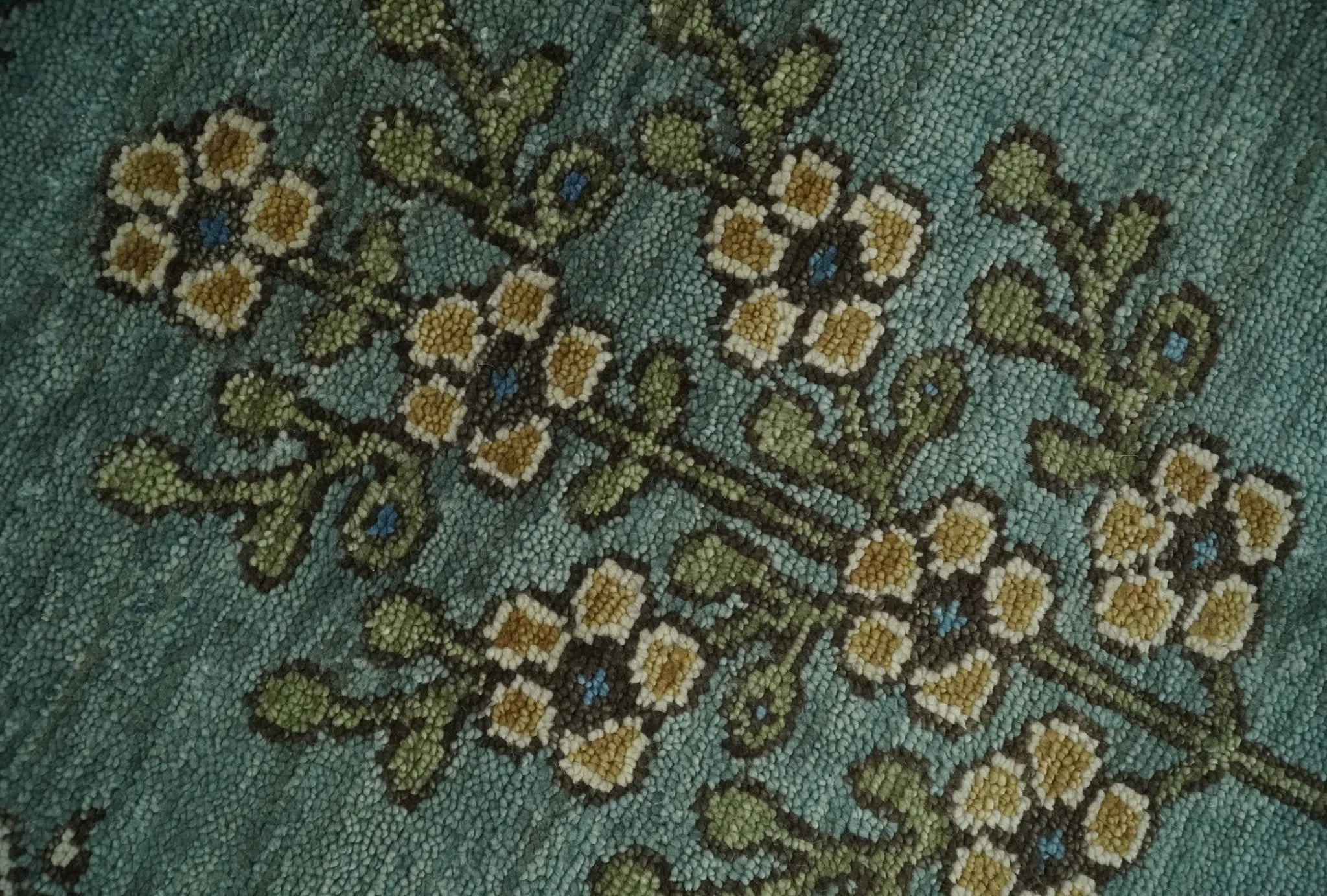 Tree of Life Green Traditional Hand Knotted Turkish Design 8x10 Wool Area Rug - Image 4