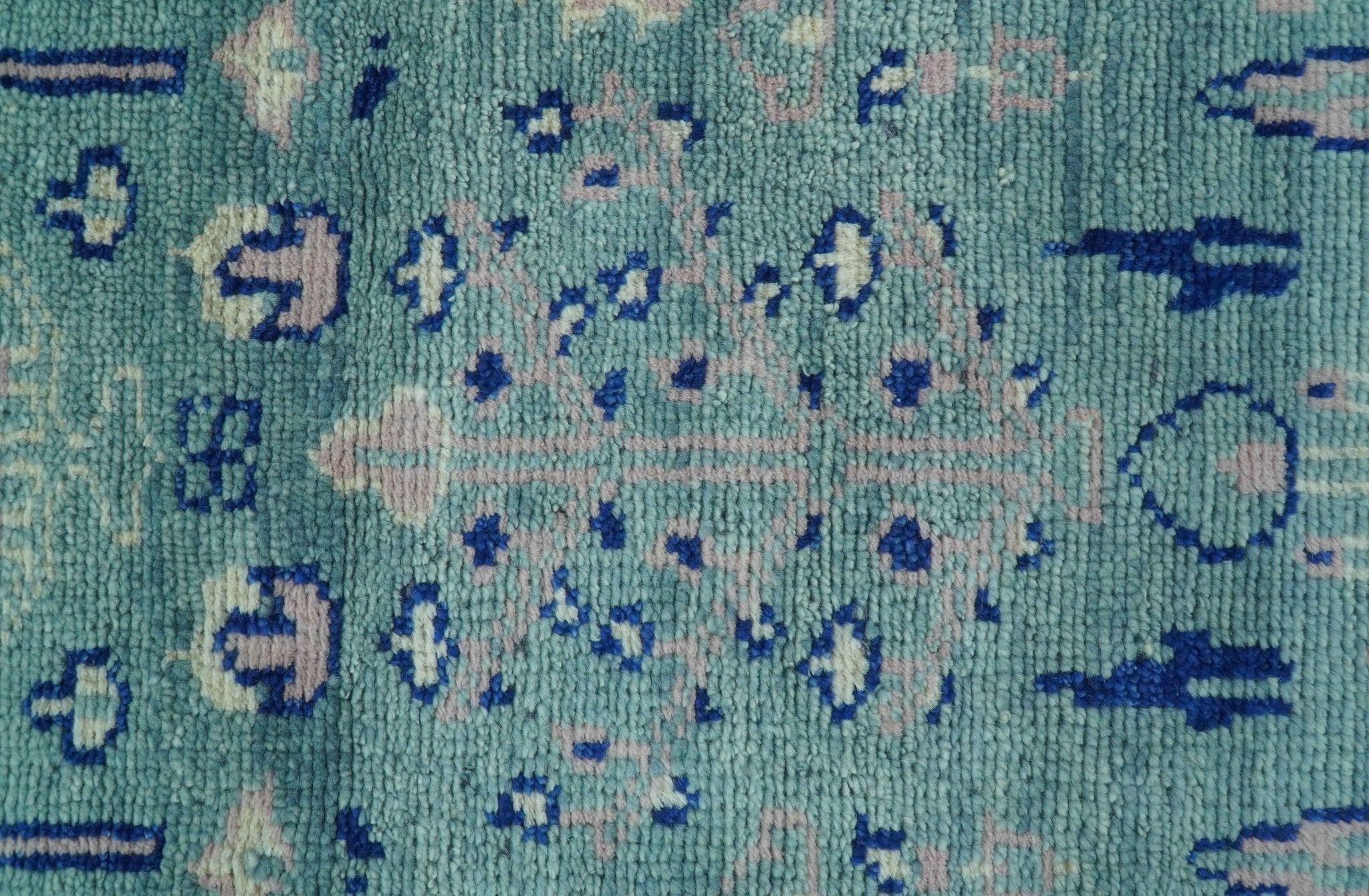 Tree of life Teal And Blue Hand knotted 4x6 Wool Area Rug - Image 6