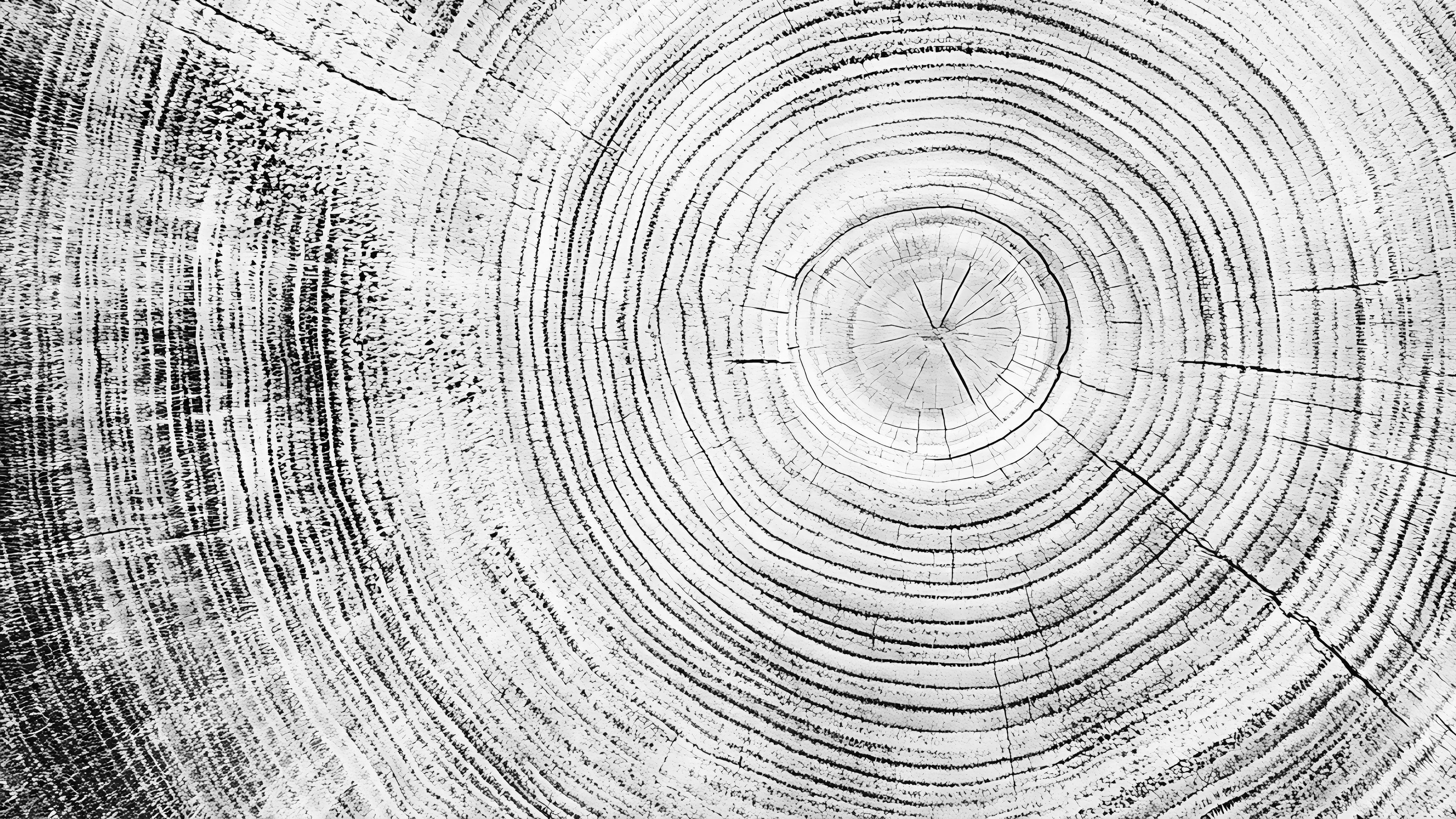 Tree Rings Wallpaper Mural. Black and White  Modern Wood Grain Circle Pattern. #7022 - Image 14