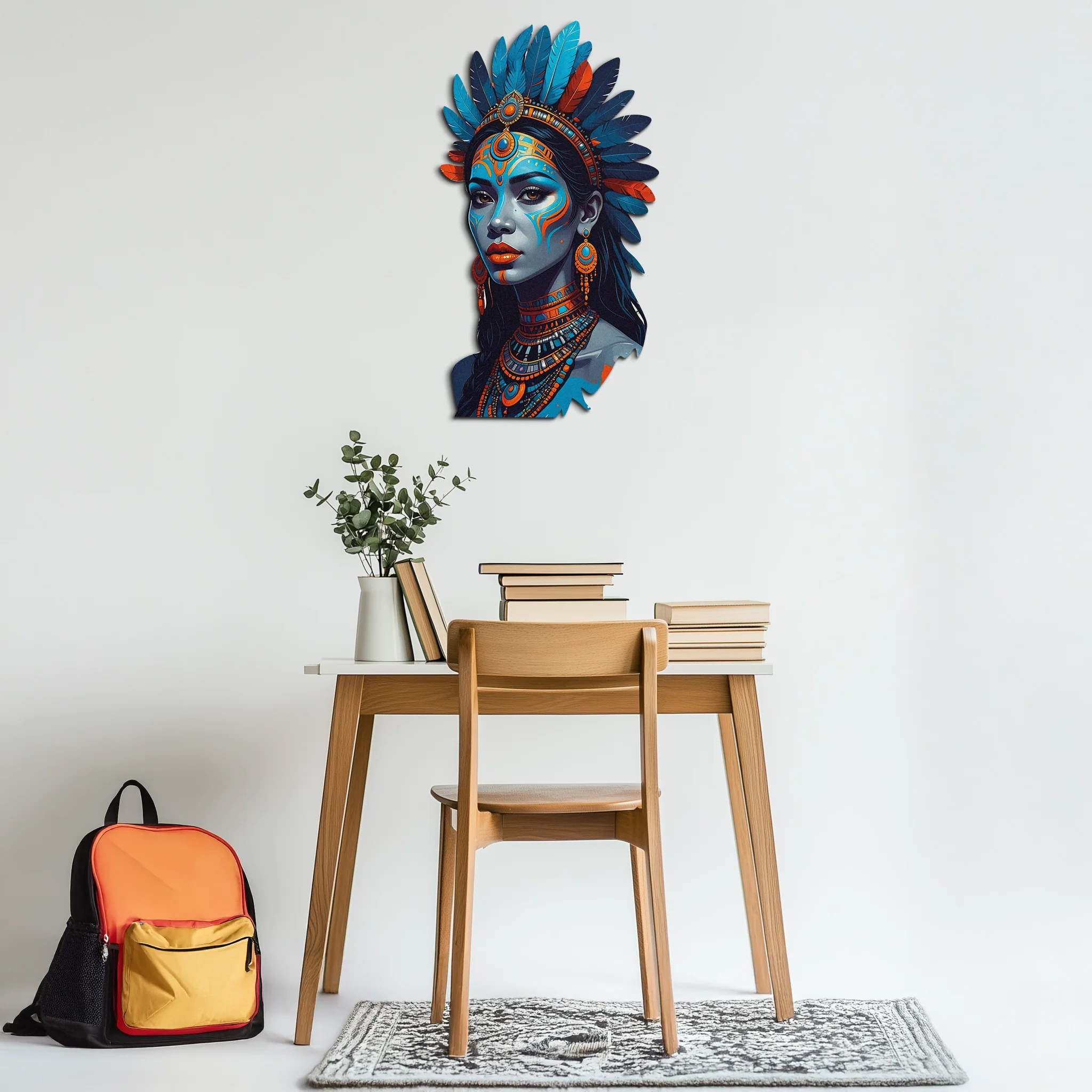 Tribal Blue Goddess Metal Wall Art – Ethnic Spirit Decor-KAFUVM021 - Image 5