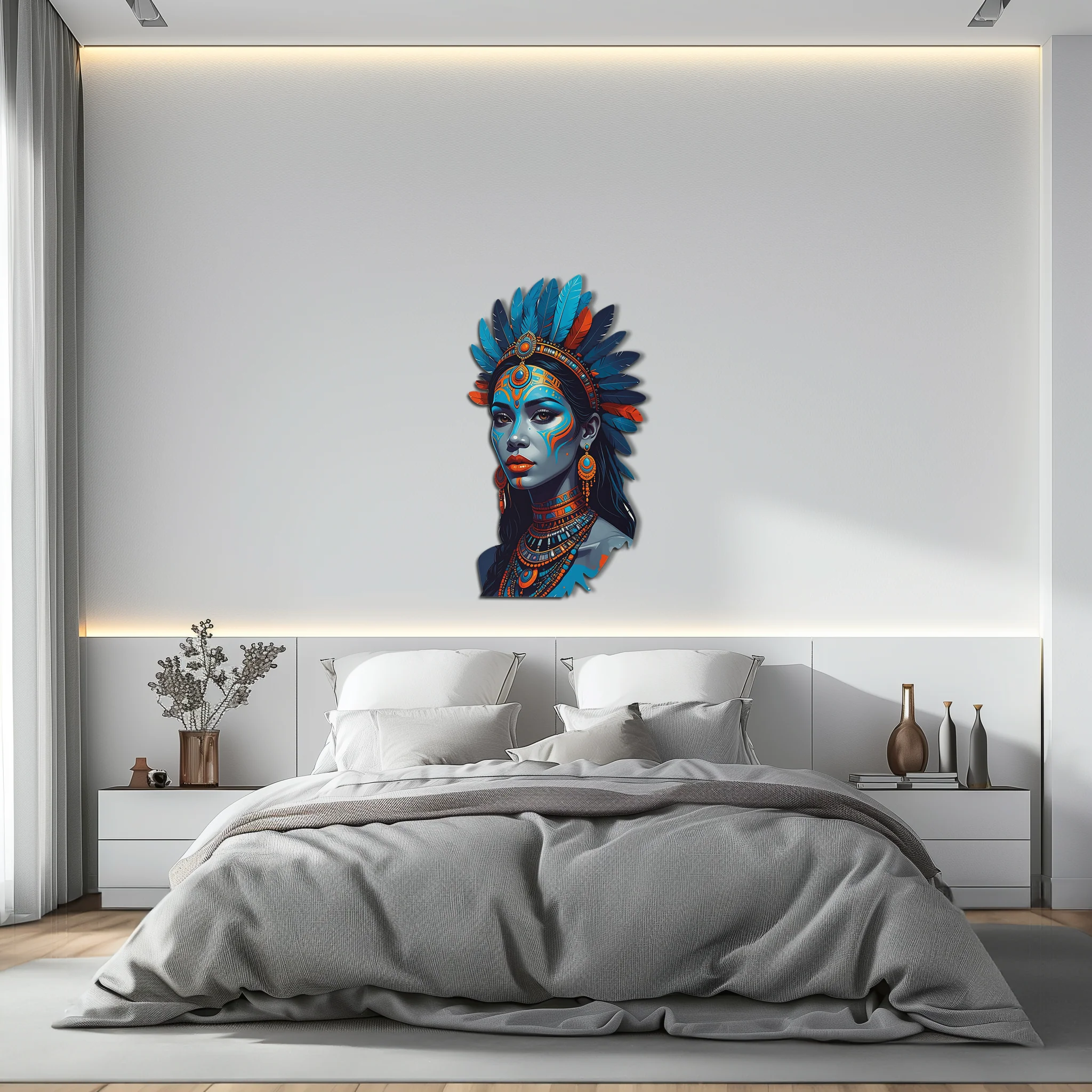 Tribal Blue Goddess Metal Wall Art – Ethnic Spirit Decor-KAFUVM021 - Image 6