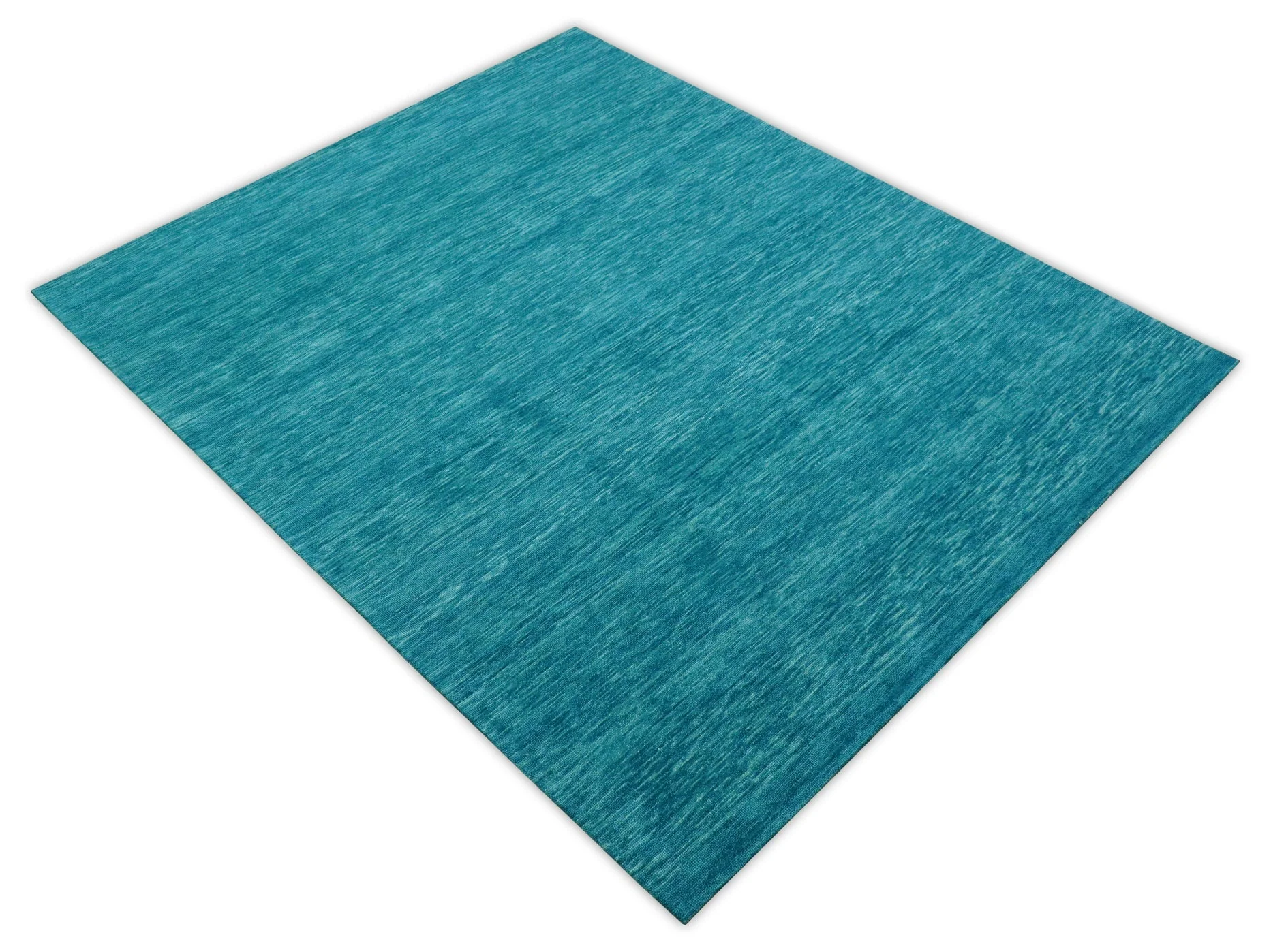 Trident Custom Made Solid Modern Blue Hand Tufted Wool Area Rug - Image 10