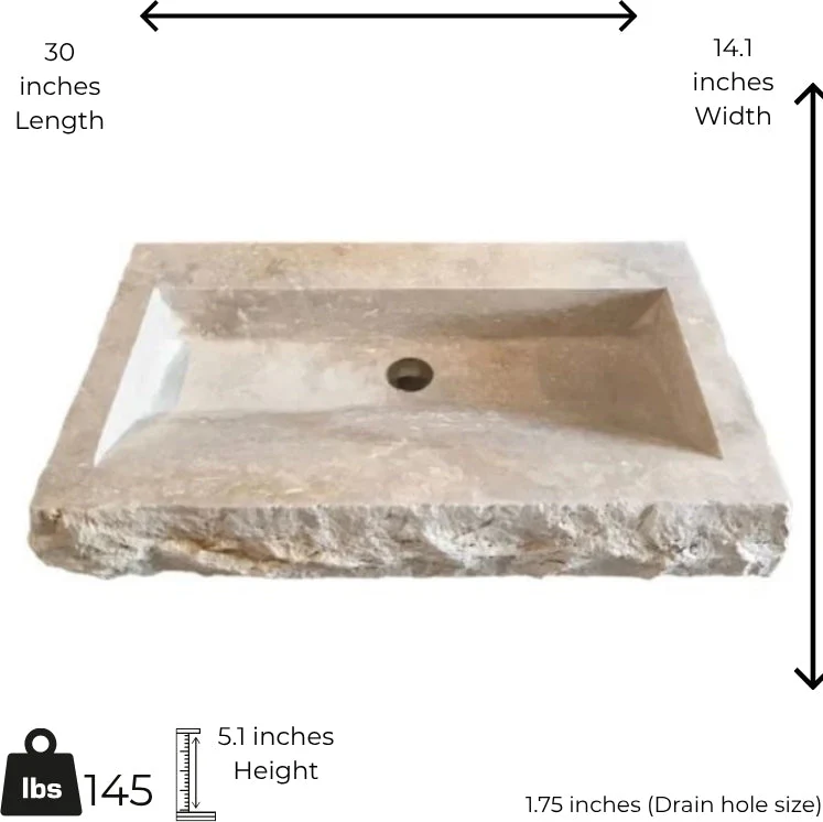 Troia Light Travertine Sink - Image 2