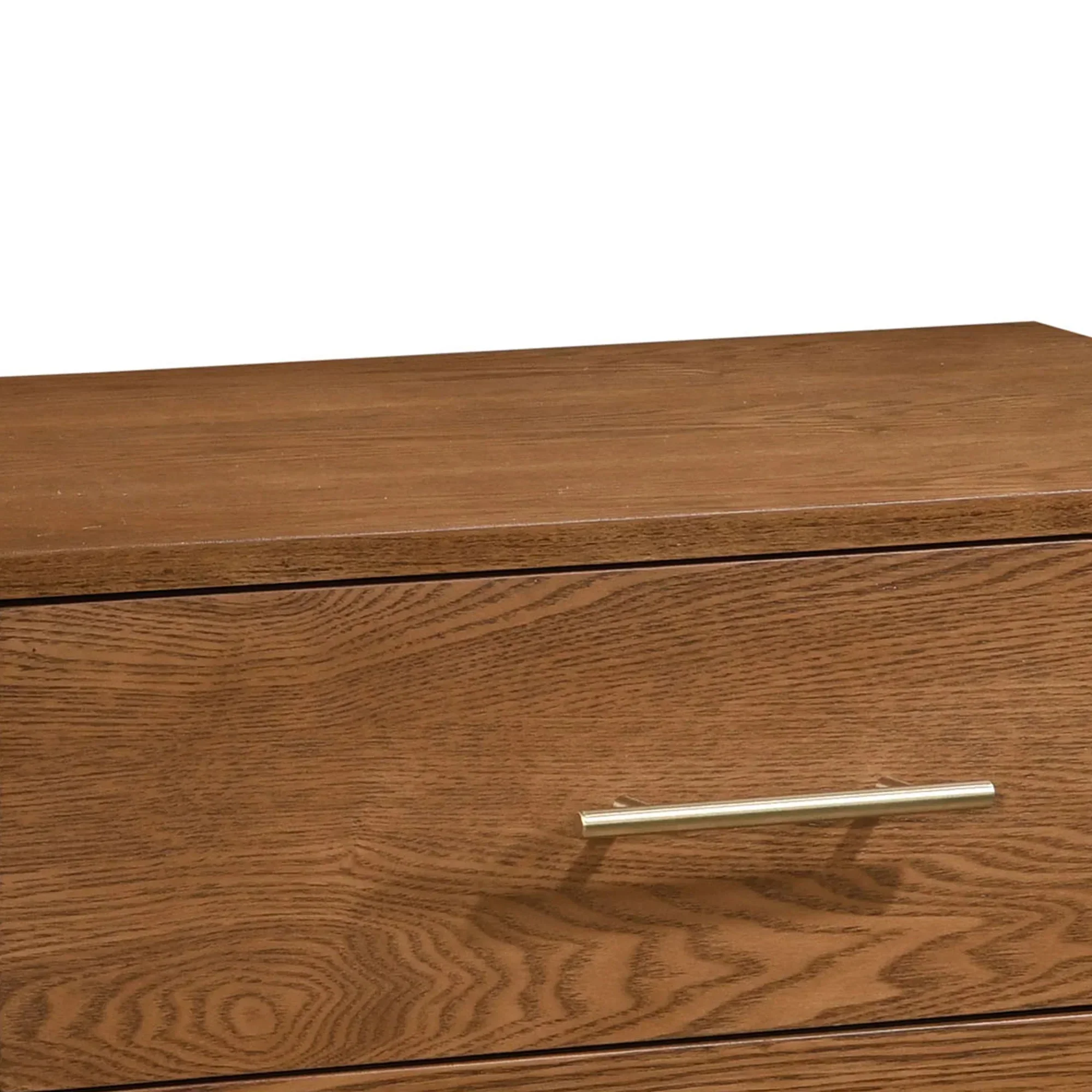 Tromso Mid-Century Modern 23" Walnut Nightstand with 2-Drawer and Round Tapered Legs - Image 5