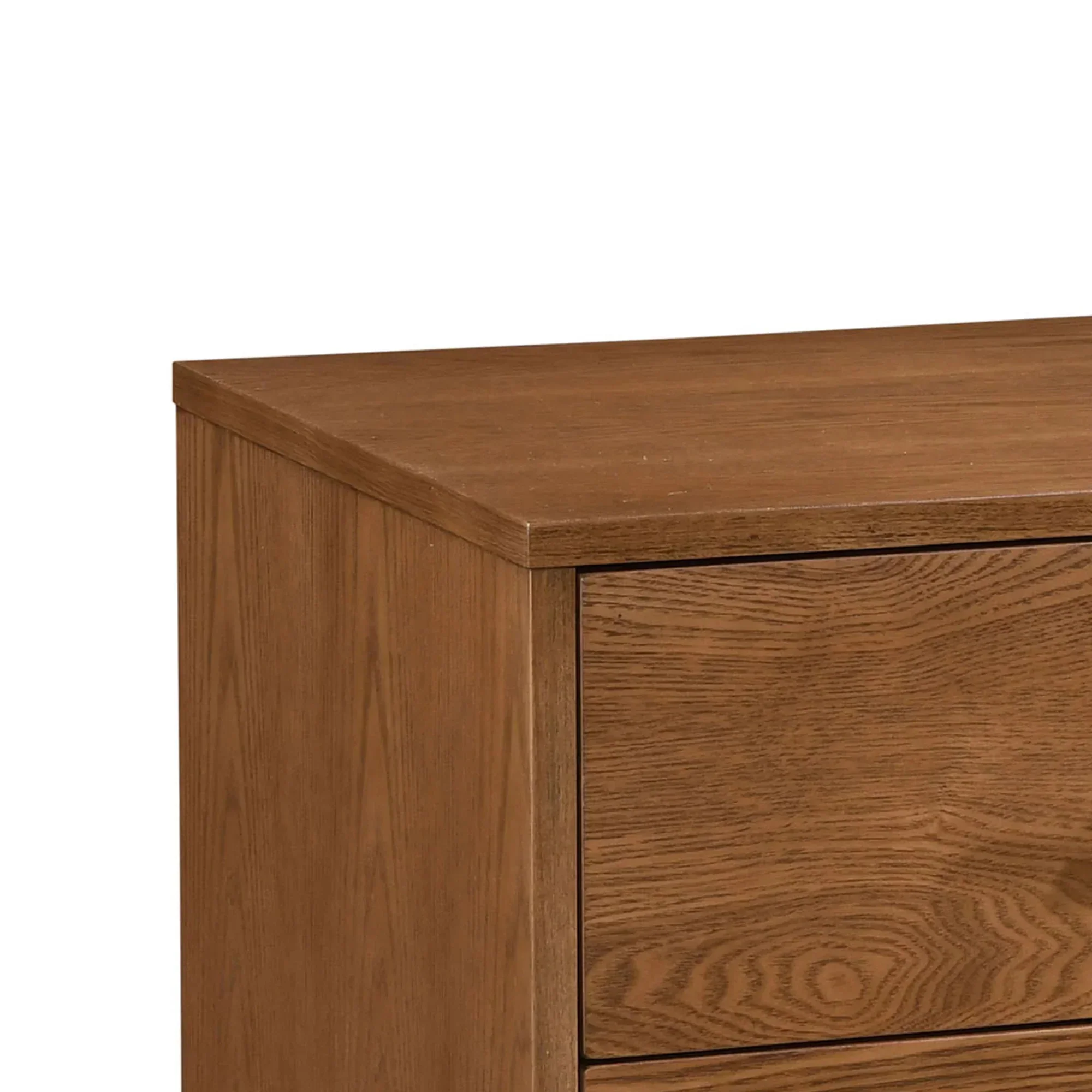 Tromso Mid-Century Modern 23" Walnut Nightstand with 2-Drawer and Round Tapered Legs - Image 6
